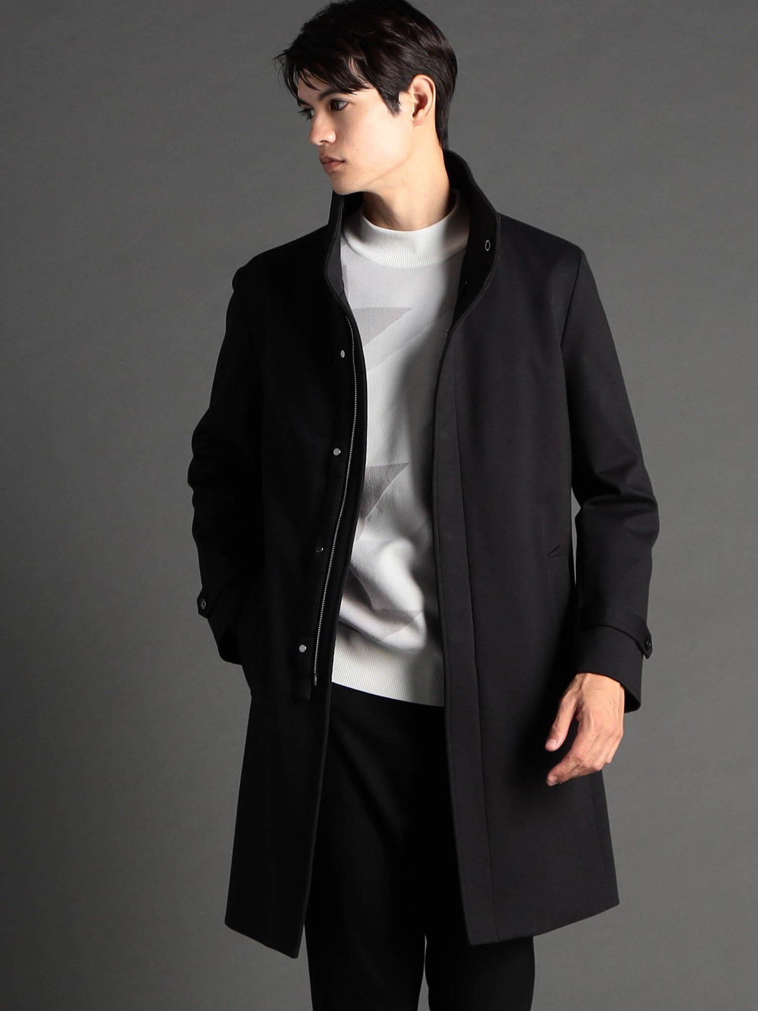 【ニコル/NICOLE / MEN】のダウンファブリック スタンドカラーコート インテリア・キッズ・メンズ・レディースファッション・服の通販 founy(ファニー) ファッション Fashion メンズファッション Fashion for Men クラシカル Classical, Vintage-Inspired 軽量 Lightweight, Ultra Light スタイリッシュ Stylish, Fashionable スタンド Stand Collar, Upright Stand ストレッチ Stretch, Stretchy Fabric スマート Smart, Elegant ダウン Down, Puffer チェック Check, Plaid, Tartan フロント Front, Front Design プリント Print, Printed Pattern ポケット Pocket, Pocket Detail リアル Real, Realistic レギュラー Regular, Standard Fit ワイヤー Wire, Wired Bra 49ブラック|ID: prp329100004765789 ipo3291000000034503953