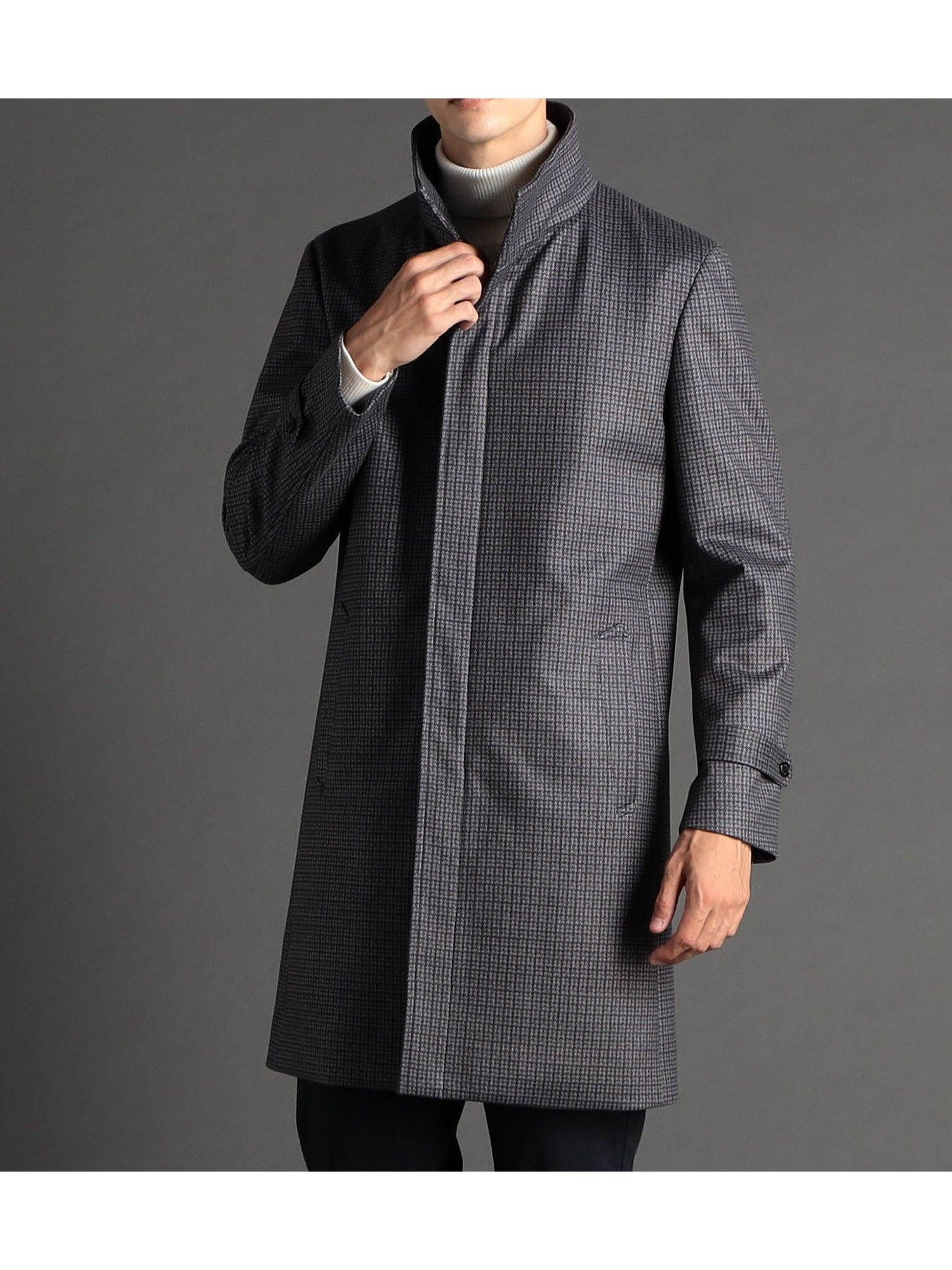 【ニコル/NICOLE / MEN】のダウンファブリック スタンドカラーコート インテリア・キッズ・メンズ・レディースファッション・服の通販 founy(ファニー) ファッション Fashion メンズファッション Fashion for Men クラシカル Classical, Vintage-Inspired 軽量 Lightweight, Ultra Light スタイリッシュ Stylish, Fashionable スタンド Stand Collar, Upright Stand ストレッチ Stretch, Stretchy Fabric スマート Smart, Elegant ダウン Down, Puffer チェック Check, Plaid, Tartan フロント Front, Front Design プリント Print, Printed Pattern ポケット Pocket, Pocket Detail リアル Real, Realistic レギュラー Regular, Standard Fit ワイヤー Wire, Wired Bra 91その他2|ID: prp329100004765789 ipo3291000000034503955