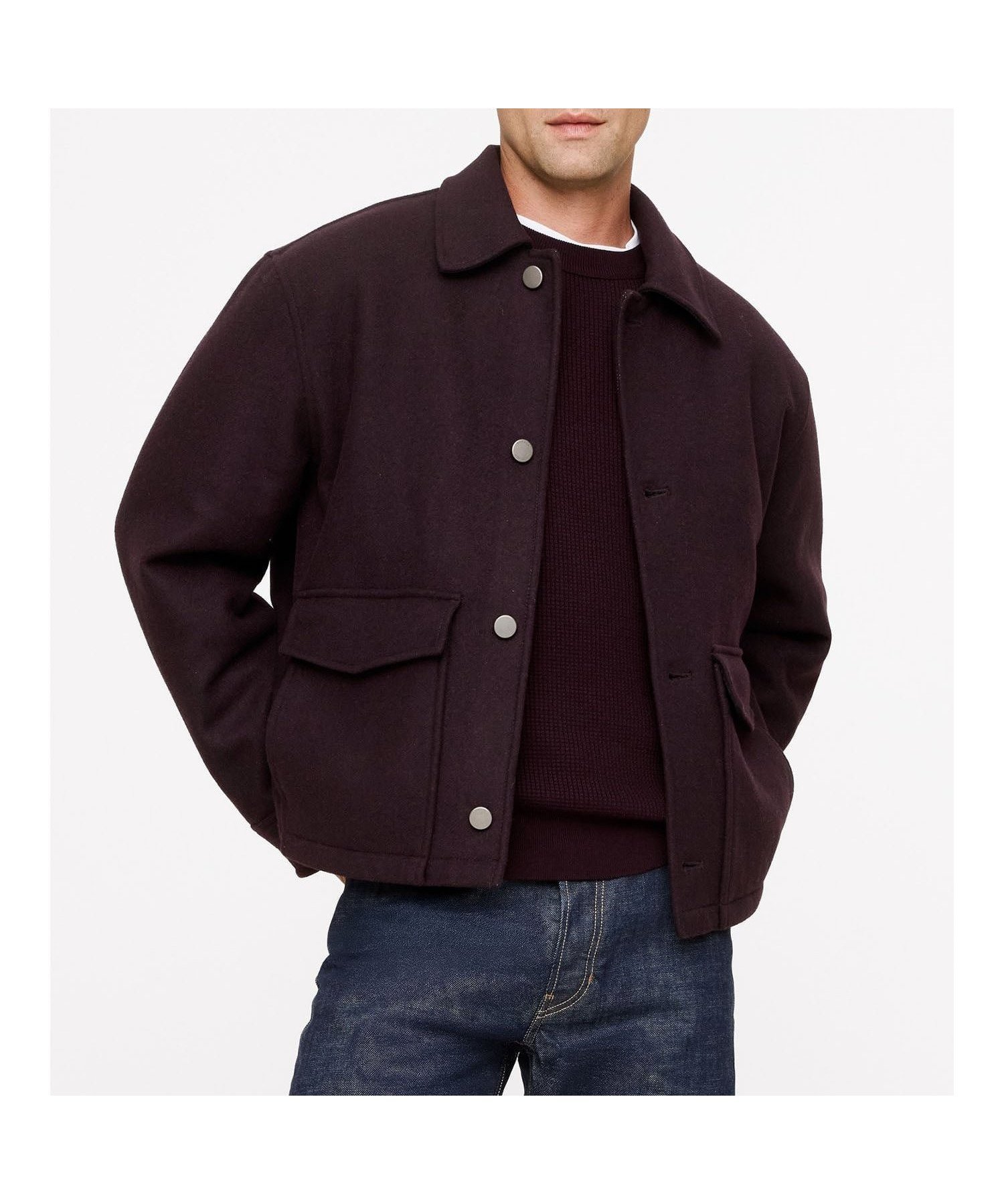 【バナナ リパブリック/BANANA REPUBLIC / MEN】のダブルフェイス ユーティリティ ジャケット インテリア・キッズ・メンズ・レディースファッション・服の通販 founy(ファニー) ファッション Fashion メンズファッション Fashion for Men ジャケット Jacket, Outerwear ダブル Double, Double-Breasted フェイス Face, Facial Design フォルム Silhouette, Form DEEP_BURGUNDY|ID: prp329100004765792 ipo3291000000034503983