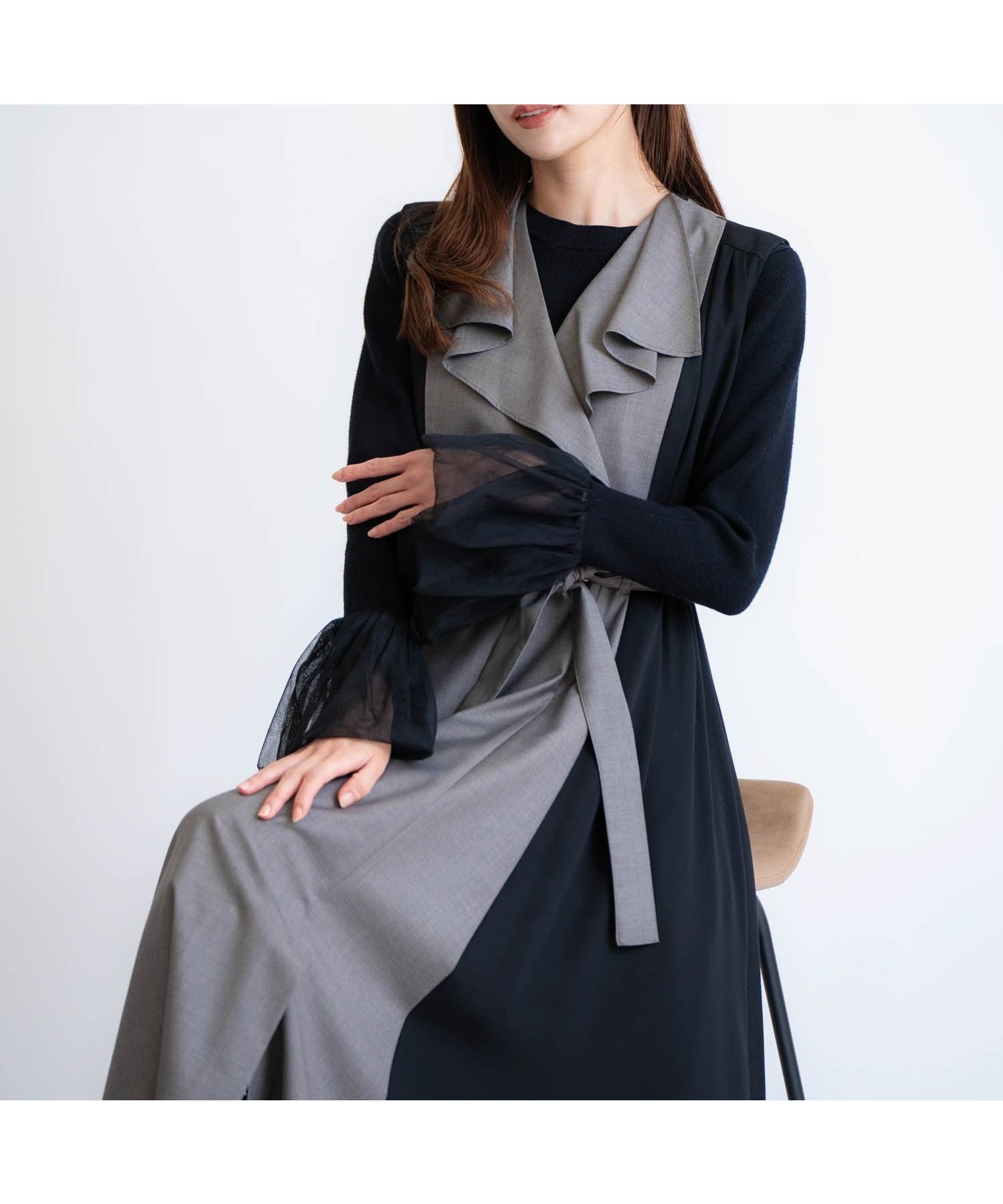 【ノエラ/Noela】のチュールスリーブニット 人気、トレンドファッション・服の通販 founy(ファニー) 　ファッション　Fashion　レディースファッション　Fashion for Women　トップス・カットソー　Cut & Sew Tops　ニット　Knit Tops & Sweaters　シンプル　Simple, Minimal　チュール　Tulip, Tulip Motif　ポケット　Pocket, Pocket Detail　 other-1|ID: prp329100004765807 ipo3291000000034504132