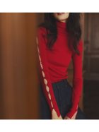 【アニュアンス/anuans】のスラッシュリブニットトップス 人気、トレンドファッション・服の通販 founy(ファニー) ファッション Fashion レディースファッション Fashion for Women トップス・カットソー Cut & Sew Tops ニット Knit Tops & Sweaters おすすめ Recommended / Our Picks シンプル Simple, Minimal スリット Slit, Slit Detail タートルネック Turtleneck, High Neck ラグジュアリー Luxury, Elegant thumbnail RED|ID: prp329100004765832 ipo3291000000034504378