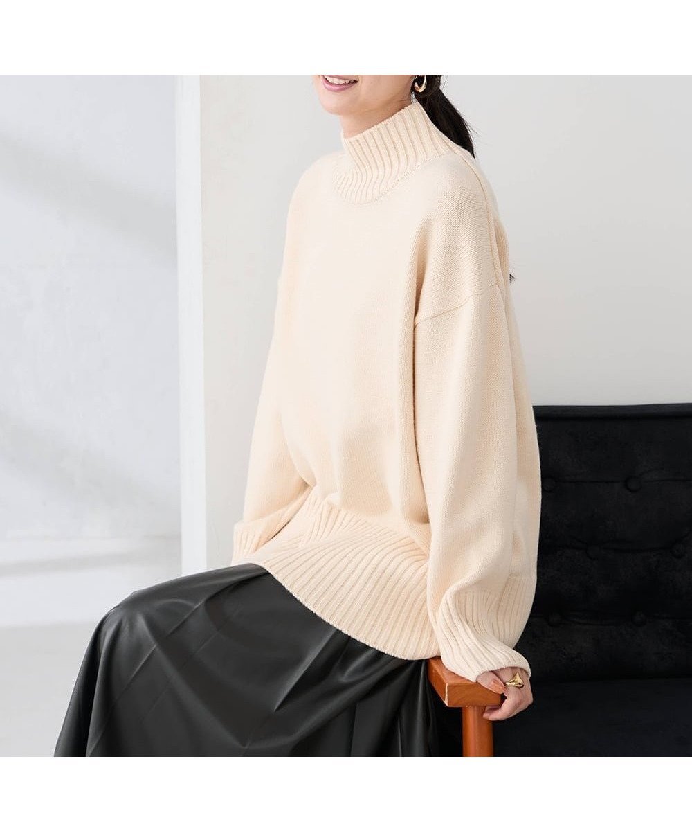 【アー ヴェー ヴェー/a.v.v】の【洗える/静電気が起きにくい】バックスリットニット インテリア・キッズ・メンズ・レディースファッション・服の通販 founy(ファニー) ファッション Fashion レディースファッション Fashion for Women トップス・カットソー Cut & Sew Tops ニット Knit Tops & Sweaters 春 Spring 洗える Machine Washable 秋 Autumn スリット Slit, Slit Detail デニム Denim, Jeans Material ハイネック High Neck, Mock Neck フェミニン Feminine, Girly ベーシック Basic, Essential ワイド Wide, Wide Fit 冬 Winter / This Winter 再入荷 Restock / Back in Stock 夏 Summer アイボリー|ID: prp329100004765970 ipo3291000000034505956