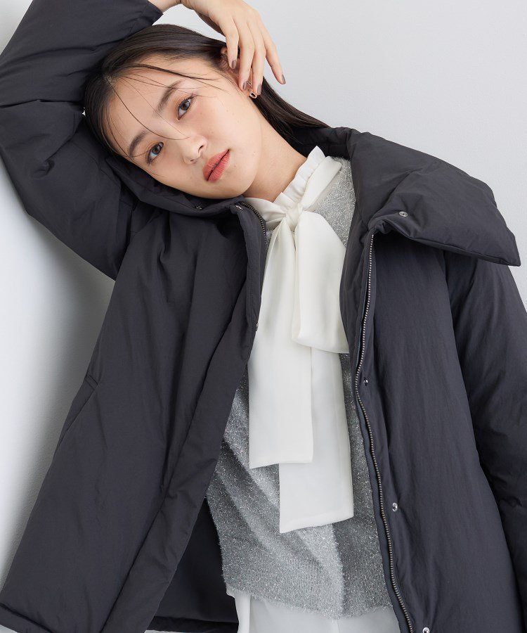 【インディヴィ/INDIVI】の【撥水/洗える/デザイン衿】ステッチレス ショートダウンコート インテリア・キッズ・メンズ・レディースファッション・服の通販 founy(ファニー) 　ファッション　Fashion　レディースファッション　Fashion for Women　アウター　Coat / Outerwear Collection　コート・ロングコート・ピーコート　Long Coats, Peacoats & More　ダウンジャケット・軽量ダウン　Warm & Lightweight Down Jackets　洗える　Machine Washable　ショート　Short, Short Length　スマート　Smart, Elegant　ダウン　Down, Puffer　トレンド　Trend, Trending Now　バランス　Balance, Style Balance　パターン　Pattern, Design Print　ポケット　Pocket, Pocket Detail　防寒　Cold Protection, Winter-Ready　ワイド　Wide, Wide Fit　ワッシャー　Washer, Crinkled Finish　おすすめ　Recommended / Our Picks　ブラック|ID: prp329100004765980 ipo3291000000034506098