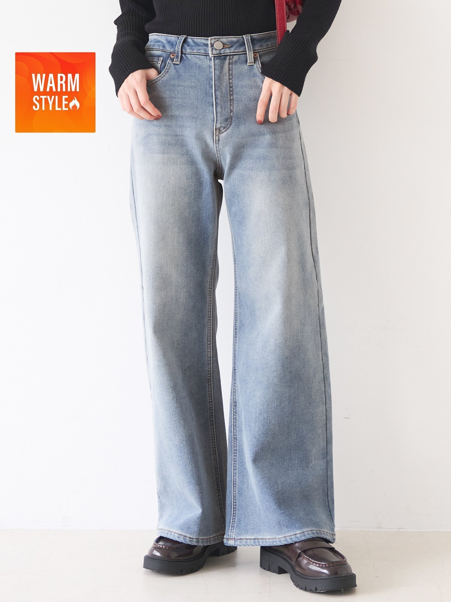 【コカ/COCA】の裏起毛デニムワイドパンツ インテリア・キッズ・メンズ・レディースファッション・服の通販 founy(ファニー) 　ファッション　Fashion　レディースファッション　Fashion for Women　パンツ　Pants & Trousers　Lt.blue|ID: prp329100004766022 ipo3291000000034506812