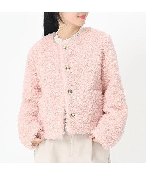 【ストロベリーフィールズ/STRAWBERRY FIELDS】の【プレゼント対象】フェイクファージャケット インテリア・キッズ・メンズ・レディースファッション・服の通販 founy(ファニー) 　ファッション　Fashion　レディースファッション　Fashion for Women　アウター　Coat / Outerwear Collection　レディースジャケット・軽アウター　Jackets　ピンク|ID: prp329100004766025 ipo3291000000034506899