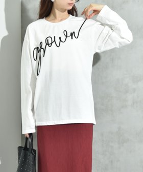 【インタープラネット/INTERPLANET】のテープ刺繍ロゴ長袖プルオーバー 人気、トレンドファッション・服の通販 founy(ファニー) ファッション Fashion レディースファッション Fashion for Women トップス・カットソー Cut & Sew Tops カジュアルプルオーバー・ニットトップス Pullovers & Knit Tops / Casual Pullovers ベーシック Basic, Essential 長袖 Long Sleeve, Full Sleeve |ID:prp329100004766076