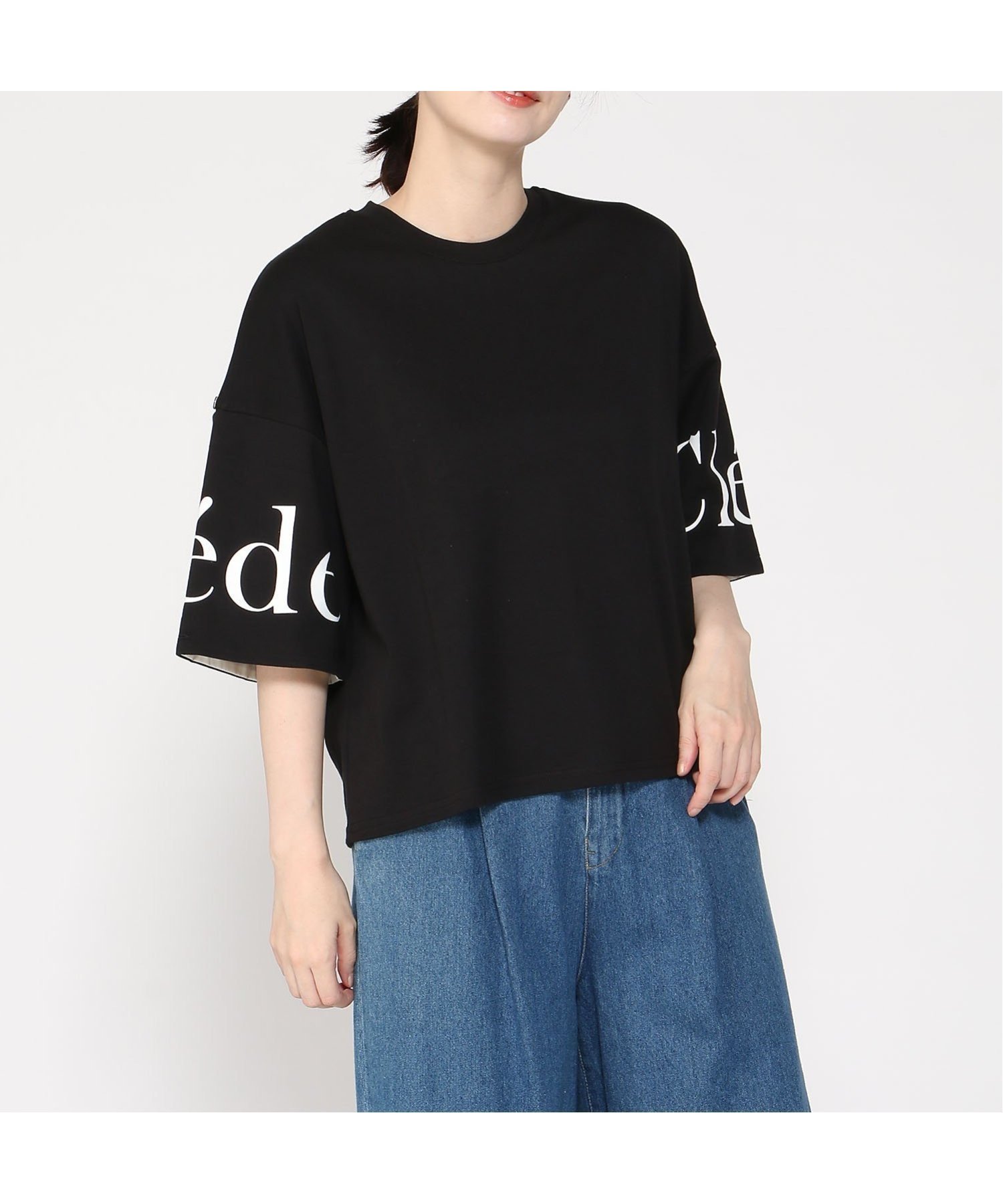 【インタープラネット/INTERPLANET】のORGANIC2WAYスリーブロゴプルオーバー インテリア・キッズ・メンズ・レディースファッション・服の通販 founy(ファニー) 　ファッション　Fashion　レディースファッション　Fashion for Women　トップス・カットソー　Cut & Sew Tops　カジュアルプルオーバー・ニットトップス　Pullovers & Knit Tops / Casual Pullovers　スリーブ　Sleeve, Long Sleeve / Short Sleeve　フロント　Front, Front Design　ベーシック　Basic, Essential　ブラック|ID: prp329100004766091 ipo3291000000034508162