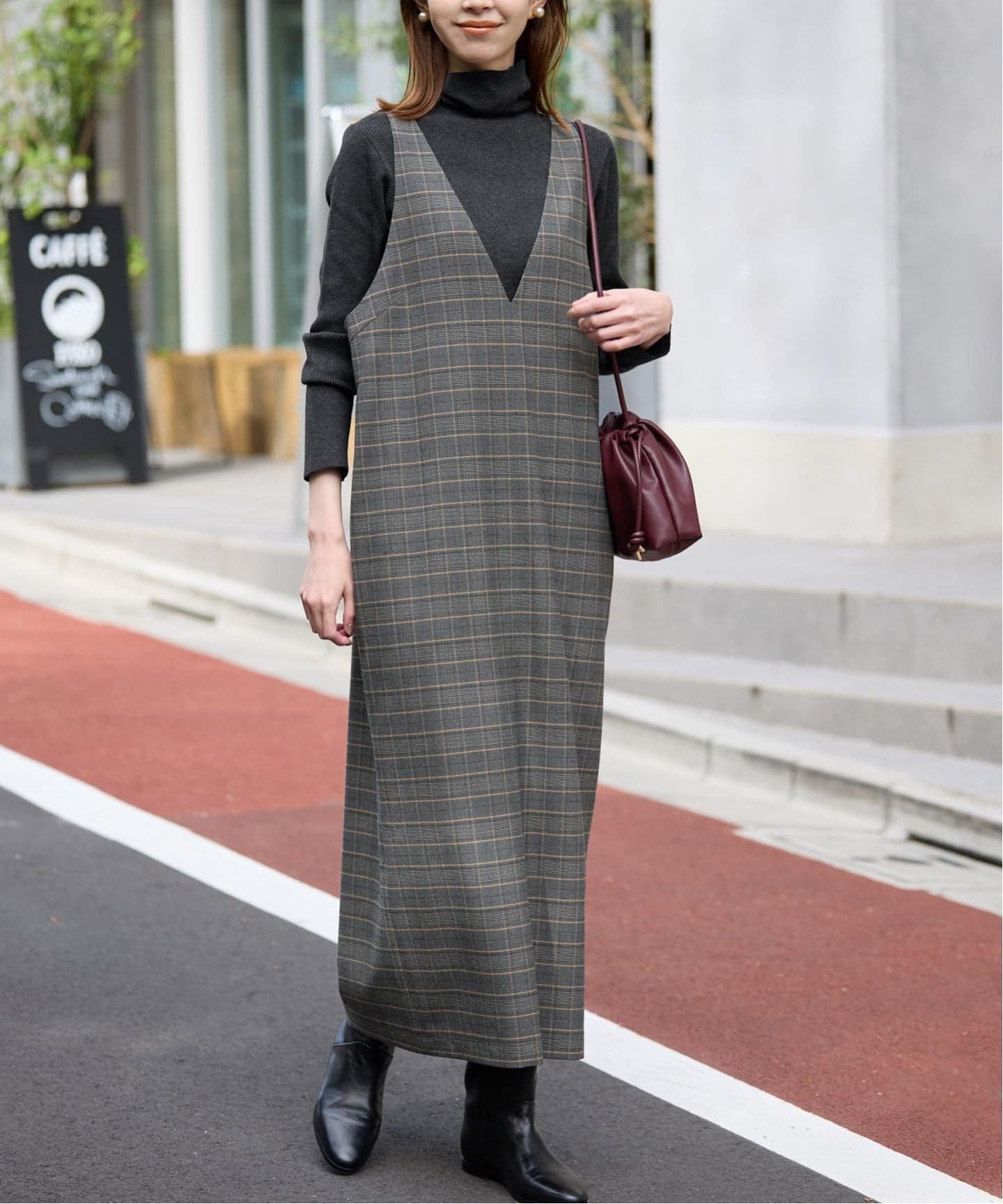 【スローブ イエナ/SLOBE IENA】の【2枚セット】チェックジャンパースカート*タートルニットセット インテリア・キッズ・メンズ・レディースファッション・服の通販 founy(ファニー) 　ファッション　Fashion　レディースファッション　Fashion for Women　スカート　Skirts　インナー　Innerwear　スリット　Slit, Slit Detail　タートル　Turtleneck, Turtle Collar　タートルネック　Turtleneck, High Neck　チェック　Check, Plaid, Tartan　フェミニン　Feminine, Girly　2025年　2025　2025-2026秋冬・A/W　Autumn/Winter 2025–26 AW25–26　グレー|ID: prp329100004766121 ipo3291000000034930417