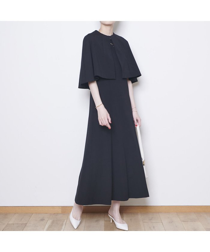 【ルージュヴィフラクレ/Rouge vif la cle】のライトポンチケープ付き2WAYワンピース インテリア・キッズ・メンズ・レディースファッション・服の通販 founy(ファニー) https://founy.com/ ファッション Fashion レディースファッション Fashion for Women ワンピース Dresses ドレス Dress, One-Piece フィット Fit, Slim Fit フレア Flare, Flared エレガント 上品 Elegant |ID: prp329100004766126 ipo3291000000034508445