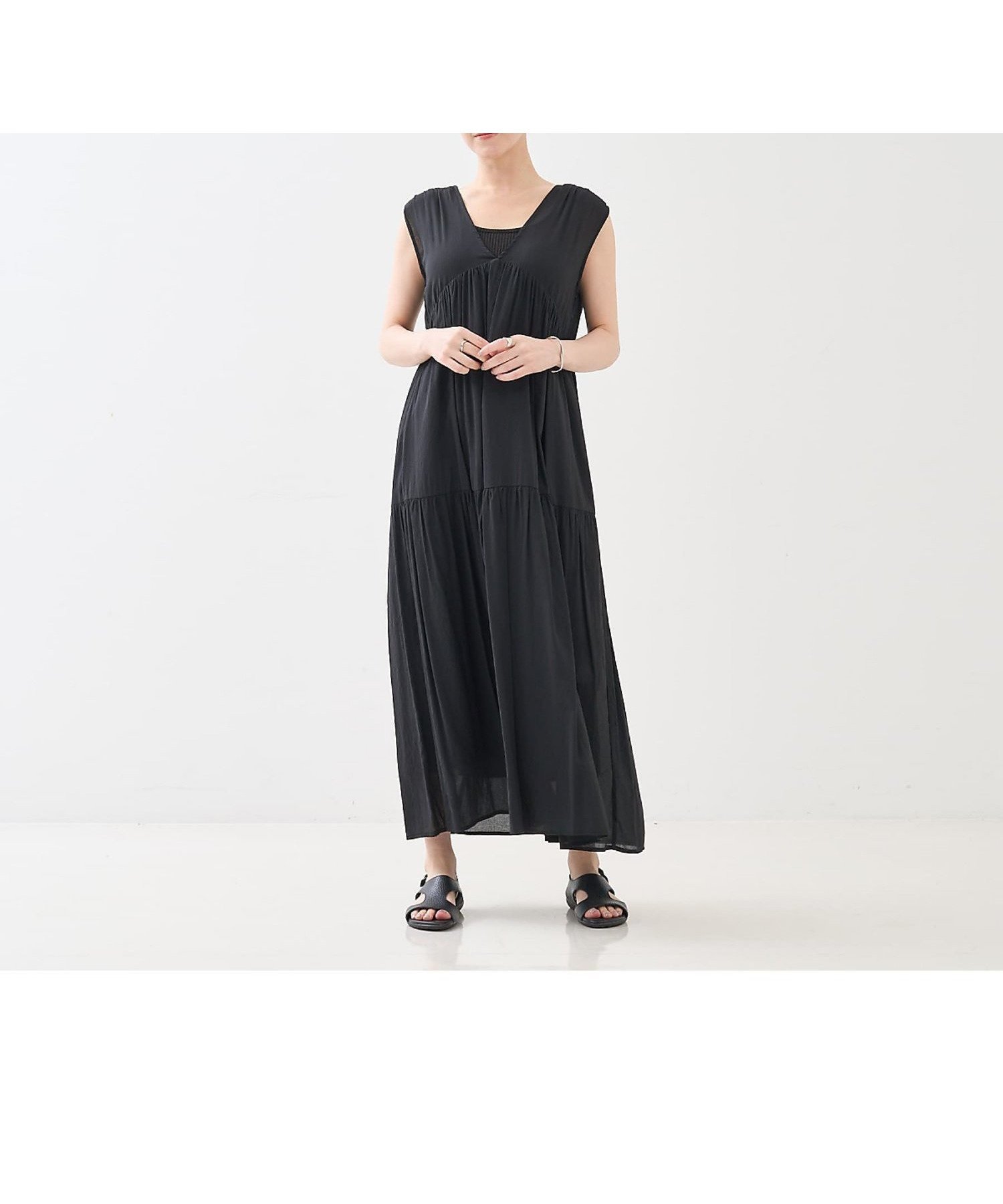 【コレックス/collex】の【WEB限定】シアーメランジワンピース インテリア・キッズ・メンズ・レディースファッション・服の通販 founy(ファニー) 　ファッション　Fashion　レディースファッション　Fashion for Women　ワンピース　Dresses　アクセサリー　Fashion Accessories　カーディガン　Cardigan, Knitwear　シアー　Sheer, See-Through　ジャケット　Jacket, Outerwear　タンク　Tank Top, Sleeveless Top　ティアードワンピース　Tiered Dress, Flared Dress　デニム　Denim, Jeans Material　夏　Summer　ブラック|ID: prp329100004766133 ipo3291000000034508490