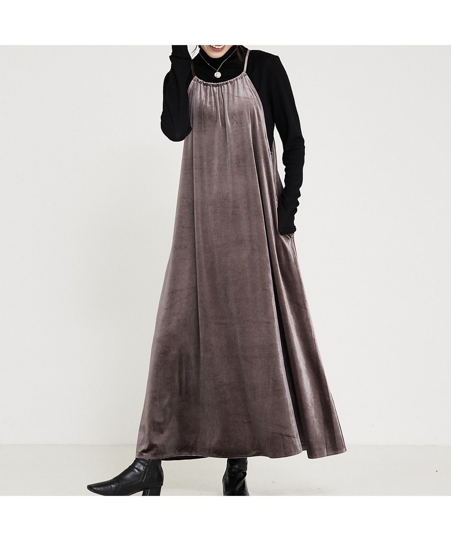 【アバハウスマヴィ/abahouse mavie】の【大人のいちまんワンピ】プリント ベロアキャミワンピ インテリア・キッズ・メンズ・レディースファッション・服の通販 founy(ファニー) 　ファッション　Fashion　レディースファッション　Fashion for Women　ワンピース　Dresses　キャミソールワンピース　Camisole Dresses　おすすめ　Recommended / Our Picks　インナー　Innerwear　タンク　Tank Top, Sleeveless Top　フラワー　Flower, Floral　フレア　Flare, Flared　プリント　Print, Printed Pattern　ベロア　Velour, Soft Velvet　エレガント 上品　Elegant　冬　Winter / This Winter　夏　Summer　A/W・秋冬　Autumn/Winter　チャコールグレー|ID: prp329100004766136 ipo3291000000034508520