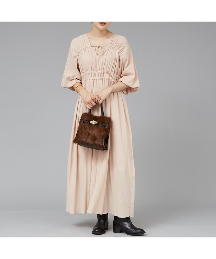 【カリテ/qualite】のウェストギャザーワンピース インテリア・キッズ・メンズ・レディースファッション・服の通販 founy(ファニー) https://founy.com/ ファッション Fashion レディースファッション Fashion for Women ワンピース Dresses ギャザー Gathered, Ruffled スタイリッシュ Stylish, Fashionable エレガント 上品 Elegant 人気 Popular, Best Seller 夏 Summer |ID: prp329100004766140 ipo3291000000034508558