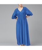 【カリテ/qualite】のウェストギャザーワンピース ブルー|ID: prp329100004766140 ipo3291000000034508564