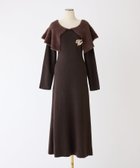 【ナイスクラップ/NICE CLAUP】のブローチ付きニットワンピース 人気、トレンドファッション・服の通販 founy(ファニー) ファッション Fashion レディースファッション Fashion for Women ワンピース Dresses ニットワンピース Knit Dresses ショート Short, Short Length フェザー Feather, Feather Detail フェミニン Feminine, Girly ブローチ Brooch, Pin Brooch ロング Long, Long-Length 冬 Winter / This Winter おすすめ Recommended / Our Picks 2025年 2025 2025-2026秋冬・A/W Autumn/Winter 2025–26 AW25–26 thumbnail ブラウン|ID: prp329100004766176 ipo3291000000034508833
