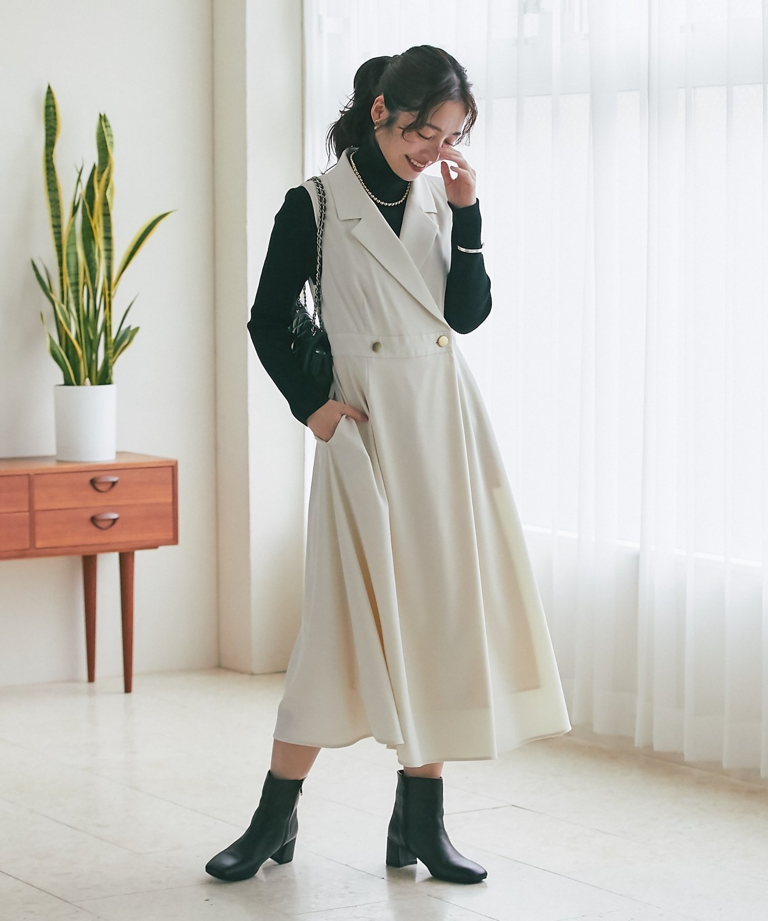 【ラブティックボンボン/La boutique BonBon】のテーラードジャンスカ インテリア・キッズ・メンズ・レディースファッション・服の通販 founy(ファニー) 　ファッション　Fashion　レディースファッション　Fashion for Women　おすすめ　Recommended / Our Picks　インナー　Innerwear　カットソー　Cut and Sewn Top　ジョーゼット　Georgette, Semi-Sheer Fabric　ノースリーブ　Sleeveless, No-Sleeve　ポケット　Pocket, Pocket Detail　ラップ　Wrap, Wrap Design　エレガント 上品　Elegant　アイボリー|ID: prp329100004766187 ipo3291000000034508903