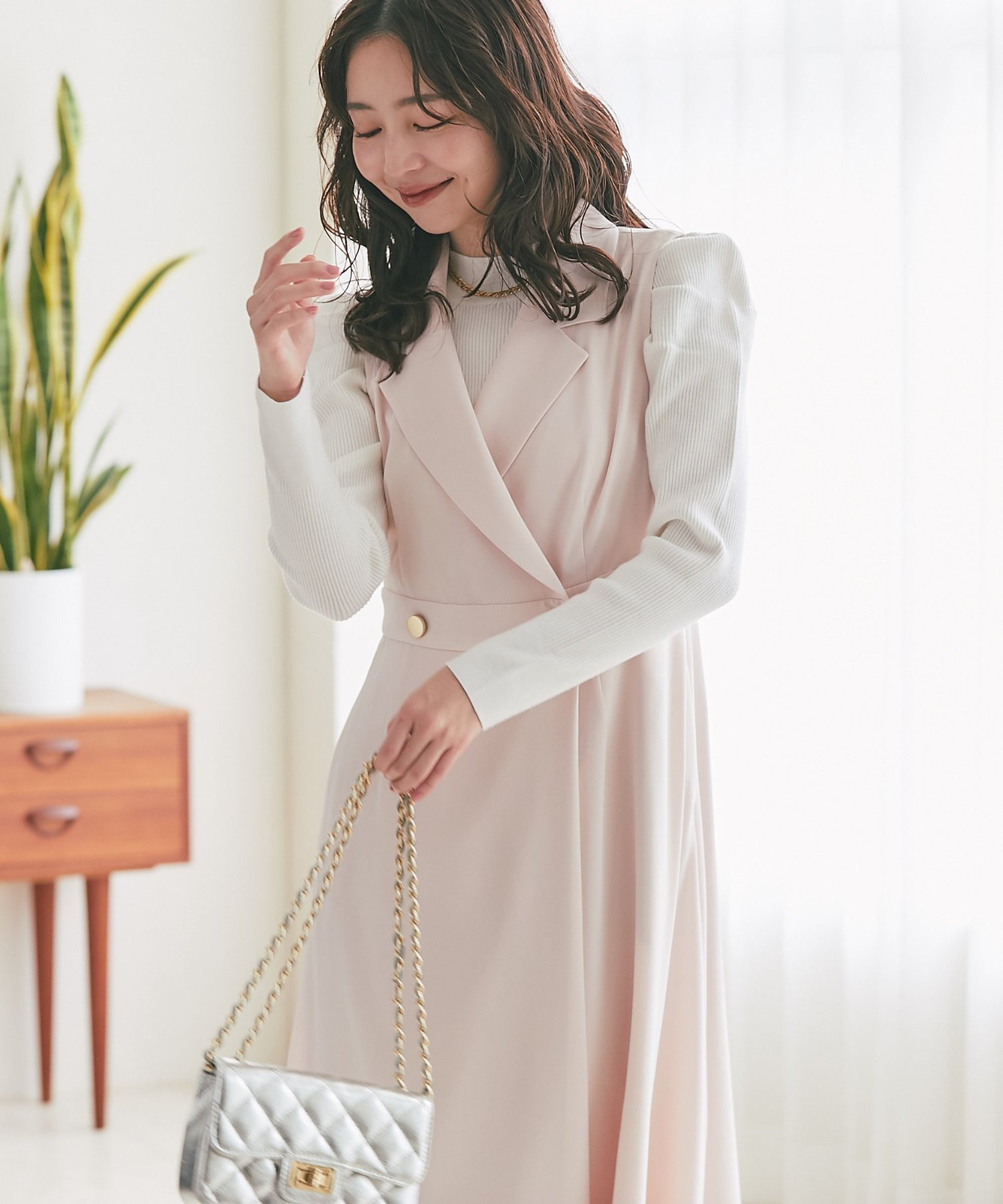 【ラブティックボンボン/La boutique BonBon】のテーラードジャンスカ インテリア・キッズ・メンズ・レディースファッション・服の通販 founy(ファニー) 　ファッション　Fashion　レディースファッション　Fashion for Women　おすすめ　Recommended / Our Picks　インナー　Innerwear　カットソー　Cut and Sewn Top　ジョーゼット　Georgette, Semi-Sheer Fabric　ノースリーブ　Sleeveless, No-Sleeve　ポケット　Pocket, Pocket Detail　ラップ　Wrap, Wrap Design　エレガント 上品　Elegant　ピンク|ID: prp329100004766187 ipo3291000000034508904