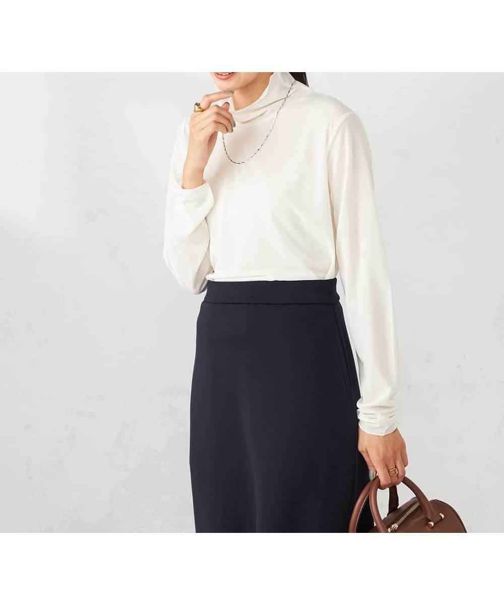 【アー ヴェー ヴェー/a.v.v】の配色タートルチュニック WEB限定サイズ インテリア・キッズ・メンズ・レディースファッション・服の通販 founy(ファニー) 　ファッション　Fashion　レディースファッション　Fashion for Women　トップス・カットソー　Cut & Sew Tops　タートル　Turtleneck, Turtle Collar　チュニック　Tunic, Long Top　アイボリー|ID: prp329100004766206 ipo3291000000034509035