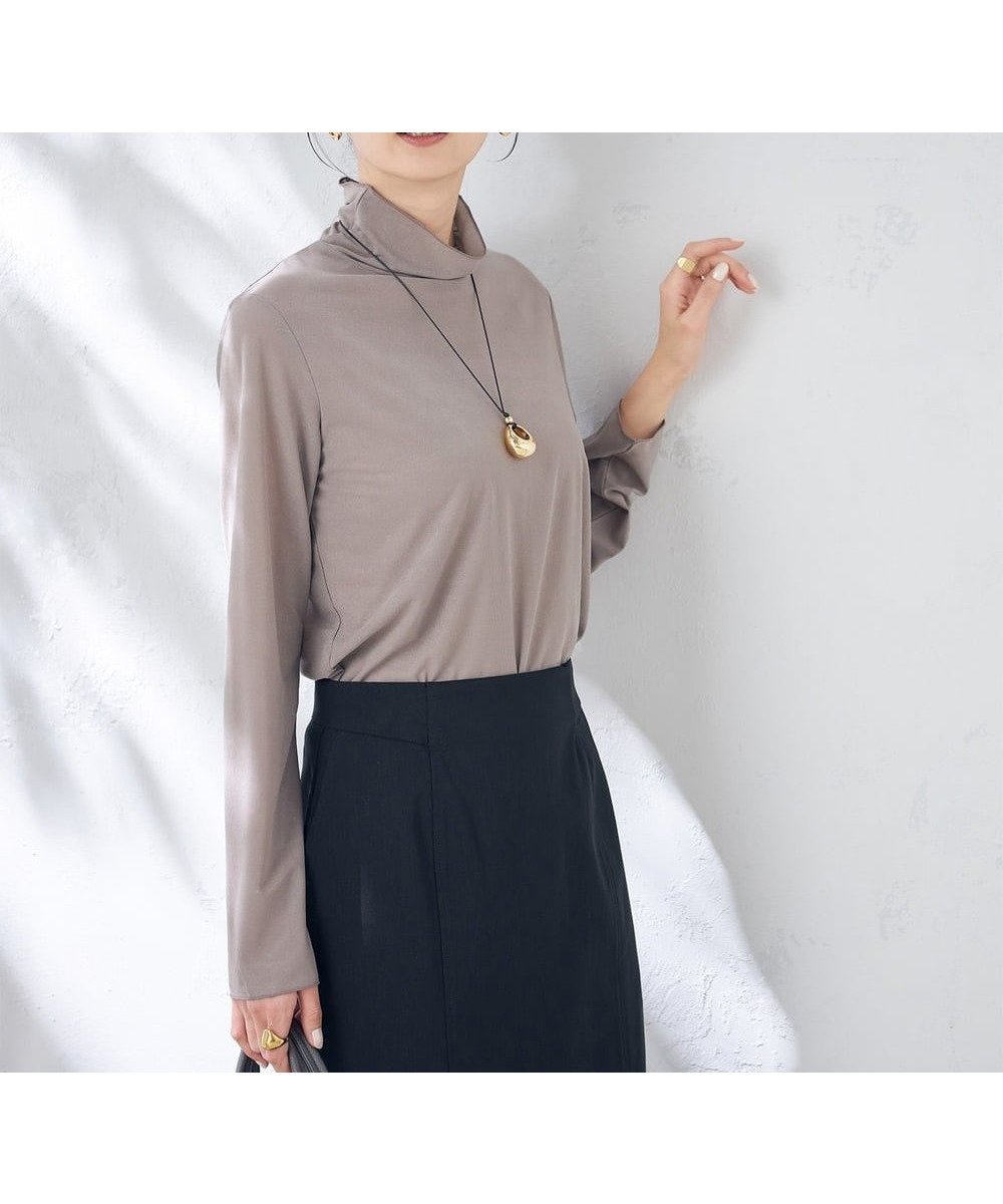 【アー ヴェー ヴェー/a.v.v】の配色タートルチュニック WEB限定サイズ インテリア・キッズ・メンズ・レディースファッション・服の通販 founy(ファニー) 　ファッション　Fashion　レディースファッション　Fashion for Women　トップス・カットソー　Cut & Sew Tops　タートル　Turtleneck, Turtle Collar　チュニック　Tunic, Long Top　モカ|ID: prp329100004766206 ipo3291000000034509037