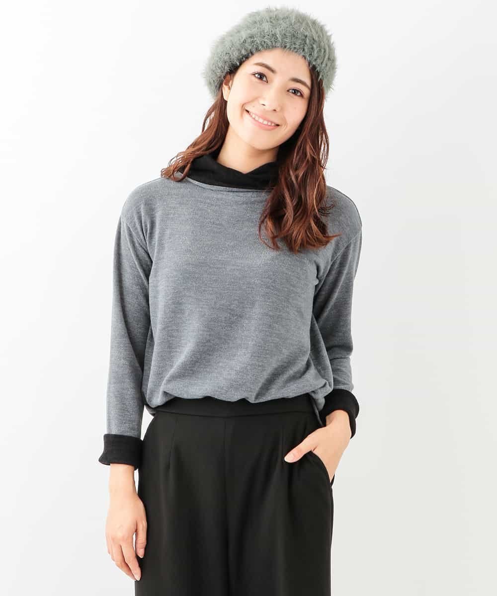 【アー ヴェー ヴェー/a.v.v】の配色タートルチュニック WEB限定サイズ インテリア・キッズ・メンズ・レディースファッション・服の通販 founy(ファニー) 　ファッション　Fashion　レディースファッション　Fashion for Women　トップス・カットソー　Cut & Sew Tops　タートル　Turtleneck, Turtle Collar　チュニック　Tunic, Long Top　グレー|ID: prp329100004766206 ipo3291000000034509039