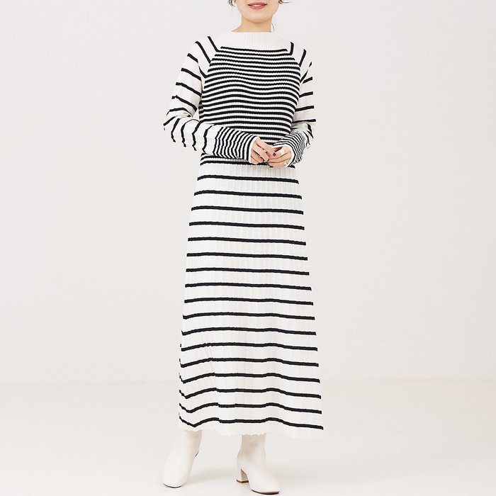 【ルージュヴィフラクレ/Rouge vif la cle】のワイドリブニットワンピース インテリア・キッズ・メンズ・レディースファッション・服の通販 founy(ファニー) https://founy.com/ ファッション Fashion レディースファッション Fashion for Women ワンピース Dresses ニットワンピース Knit Dresses おすすめ Recommended / Our Picks クラシック Classic, Timeless Style ジャケット Jacket, Outerwear フィット Fit, Slim Fit ブルゾン Blouson, Bomber Jacket ボトム Bottoms, Lower Wear ボトルネック Bottle Neck, Mock Neck ボーダー Border, Stripe ビジネス 仕事 通勤 Business / Work / Commuting |ID: prp329100004766220 ipo3291000000034509112