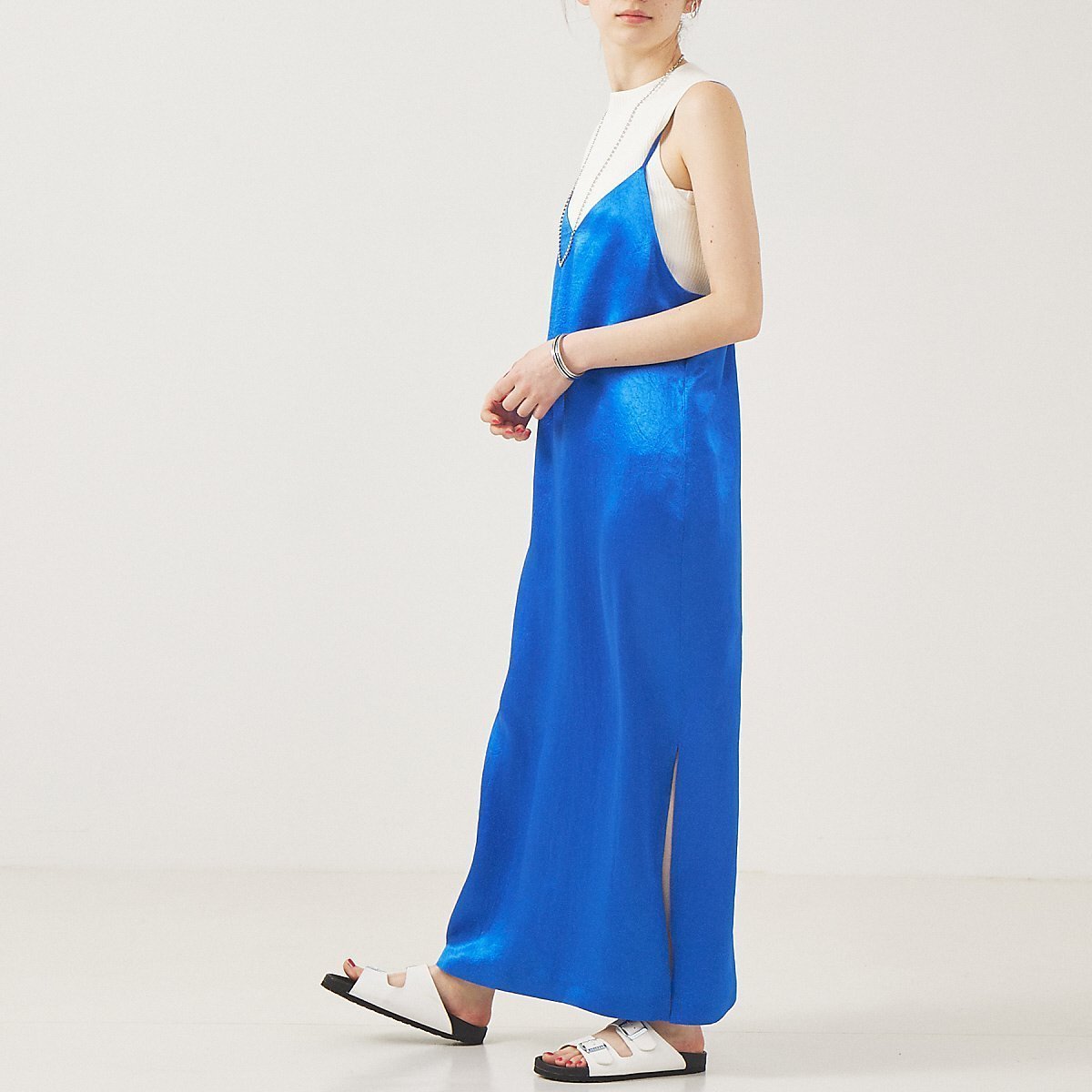 【ルージュヴィフラクレ/Rouge vif la cle】のアセテートキャミワンピース 人気、トレンドファッション・服の通販 founy(ファニー) 　ファッション　Fashion　レディースファッション　Fashion for Women　ワンピース　Dresses　キャミソールワンピース　Camisole Dresses　おすすめ　Recommended / Our Picks　キャミソール　Camisole, Spaghetti Strap Top　マキシ　Maxi, Full Length　メッシュ　Mesh, Net Fabric　ラップ　Wrap, Wrap Design　 other-1|ID: prp329100004766233 ipo3291000000034509208