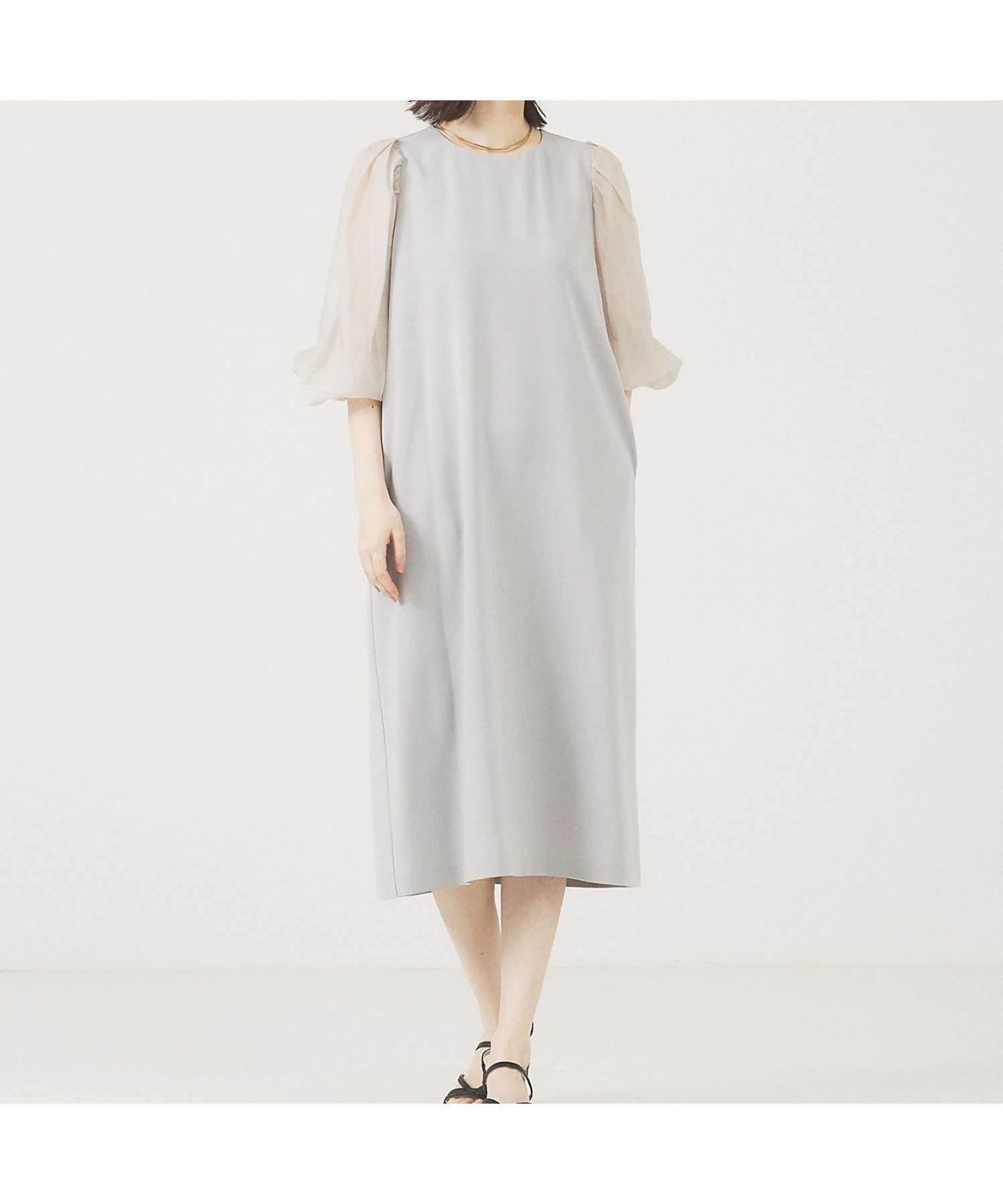 【アバハウスマヴィ/abahouse mavie】の【エニデイカセット】シアー袖切替ワンピース インテリア・キッズ・メンズ・レディースファッション・服の通販 founy(ファニー) 　ファッション　Fashion　レディースファッション　Fashion for Women　ワンピース　Dresses　シアー　Sheer, See-Through　シンプル　Simple, Minimal　ジャケット　Jacket, Outerwear　セレモニー　Ceremony　トレンド　Trend, Trending Now　人気　Popular, Best Seller　ビジネス 仕事 通勤　Business / Work / Commuting　切替　Switching, Contrast Panel　ブルー系その他1|ID: prp329100004766243 ipo3291000000034509267