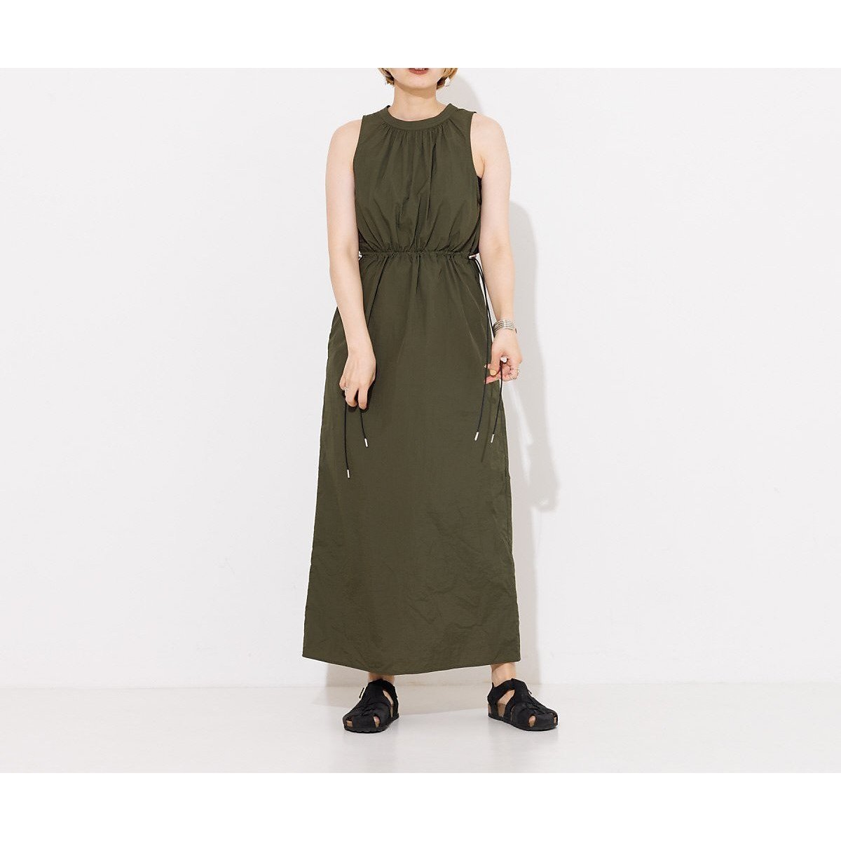 【ノミネ/NOMINE】のアメスリワッシャーワンピース インテリア・キッズ・メンズ・レディースファッション・服の通販 founy(ファニー) 　ファッション　Fashion　レディースファッション　Fashion for Women　ワンピース　Dresses　おすすめ　Recommended / Our Picks　ワッシャー　Washer, Crinkled Finish　カーキ|ID: prp329100004766244 ipo3291000000034509278