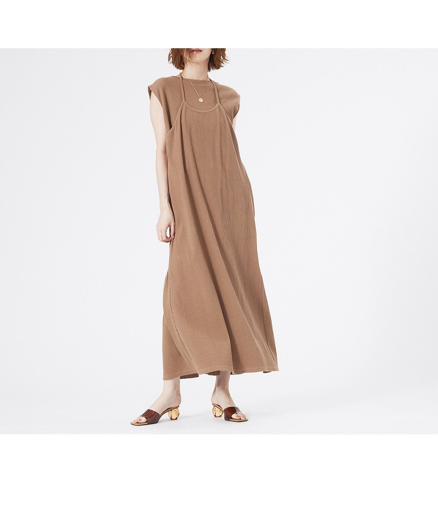 【アバハウスマヴィ/abahouse mavie】の【大人のいちまんワンピ】カットリブレイヤード風ワンピ インテリア・キッズ・メンズ・レディースファッション・服の通販 founy(ファニー) 　ファッション　Fashion　レディースファッション　Fashion for Women　ワンピース　Dresses　カットソー　Cut and Sewn Top　ティアード　Tiered, Tiered Style　モカ|ID: prp329100004766246 ipo3291000000034509296