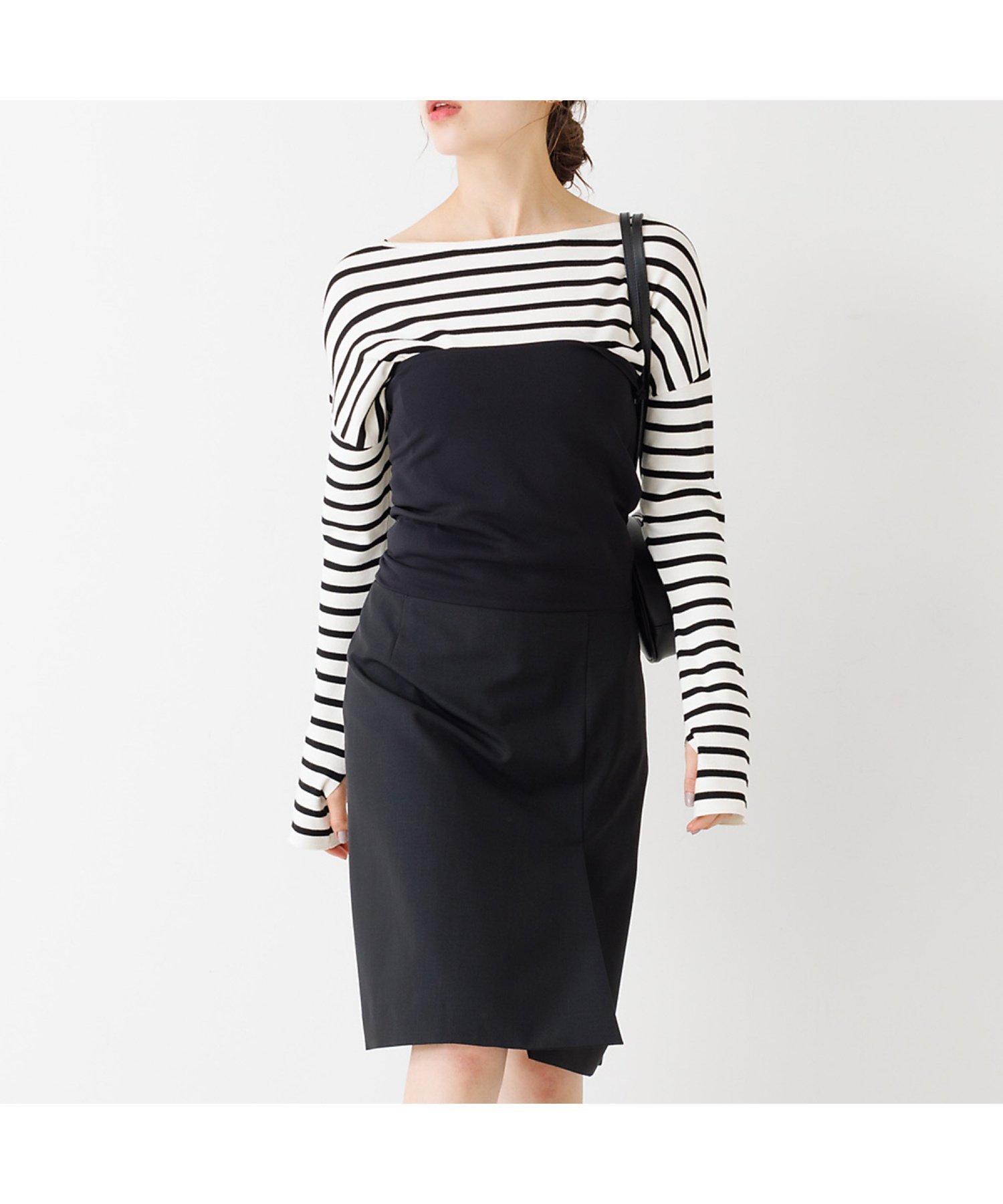 【ルージュヴィフラクレ/Rouge vif la cle】の【セットアップ対応】 ビスチェミニワンピース インテリア・キッズ・メンズ・レディースファッション・服の通販 founy(ファニー) 　ファッション　Fashion　レディースファッション　Fashion for Women　ワンピース　Dresses　ジャケット　Jacket, Outerwear　セットアップ　Set-Up, Coordinated Outfit　チューブ　Tube, Tube Top　バランス　Balance, Style Balance　ビスチェ　Bustier, Corset Top　ラップ　Wrap, Wrap Design　ブラック|ID: prp329100004766248 ipo3291000000034509322