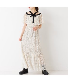 【ルージュヴィフラクレ/Rouge vif la cle】のバイカラーリボン レースワンピース 人気、トレンドファッション・服の通販 founy(ファニー) ファッション Fashion レディースファッション Fashion for Women ワンピース Dresses おすすめ Recommended / Our Picks ホリデーシーズン Holiday Season レース Lace, Lace Fabric |ID:prp329100004766250