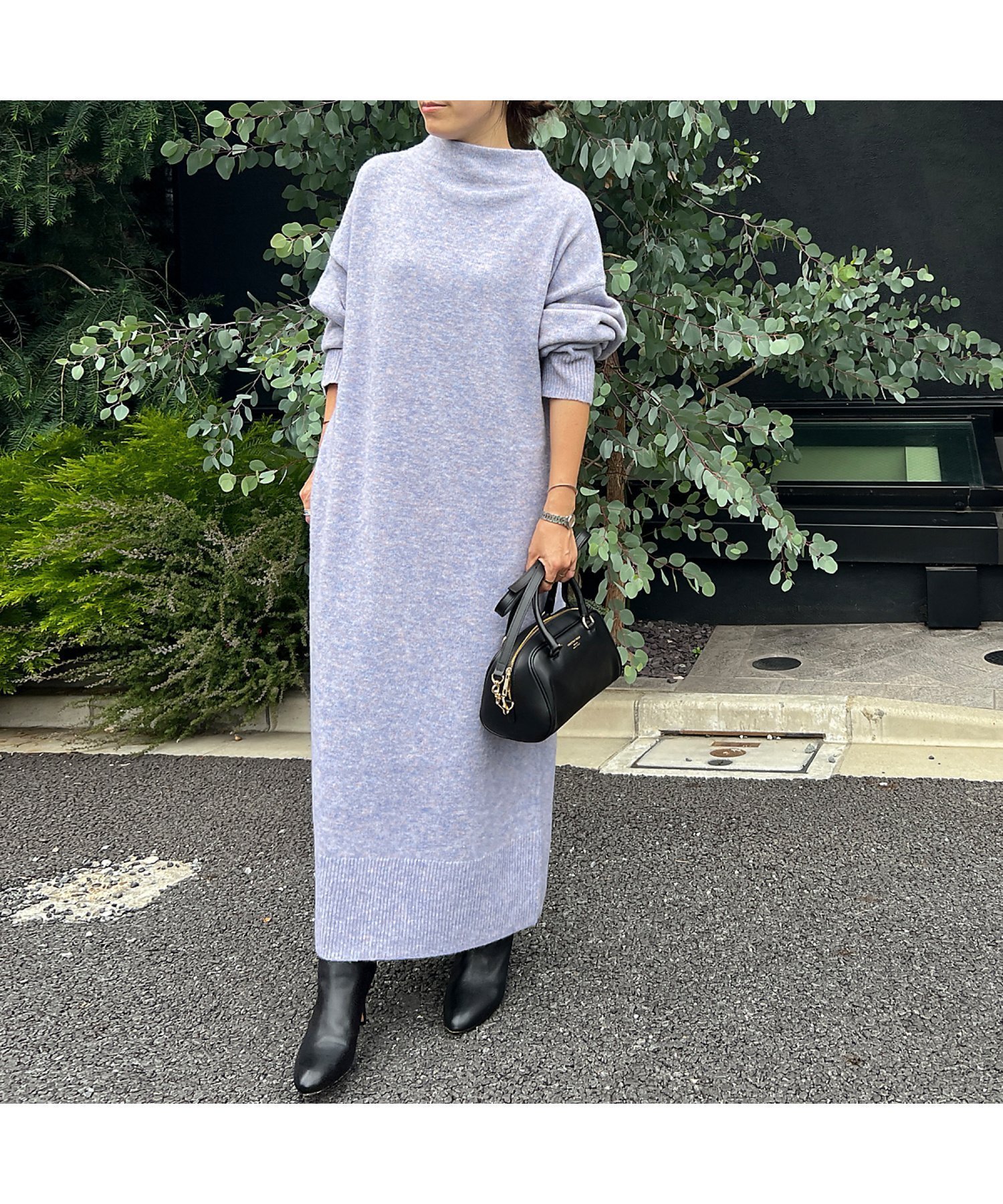 【ルージュヴィフラクレ/Rouge vif la cle】のMIX調ニットロングワンピース 人気、トレンドファッション・服の通販 founy(ファニー) 　ファッション　Fashion　レディースファッション　Fashion for Women　ワンピース　Dresses　ハイネック　High Neck, Mock Neck　 other-1|ID: prp329100004766255 ipo3291000000034509364