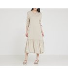 【アバハウスマヴィ/abahouse mavie】の【大人のいちまんワンピ】ニットコンビバルーンワンピ ベージュ|ID: prp329100004766256 ipo3291000000034509374