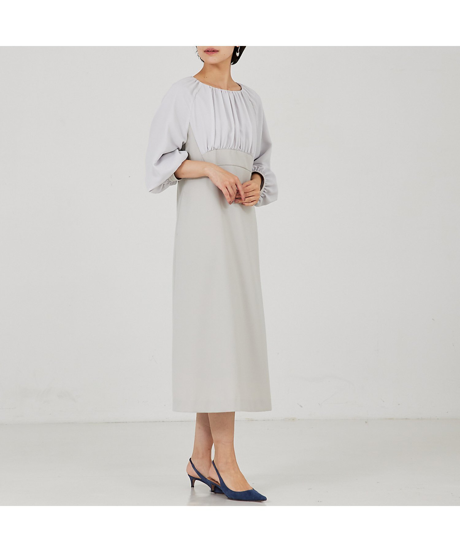 【カリテ/qualite】の【セットアップ対応】ドッキングワンピース インテリア・キッズ・メンズ・レディースファッション・服の通販 founy(ファニー) 　ファッション　Fashion　レディースファッション　Fashion for Women　ワンピース　Dresses　おすすめ　Recommended / Our Picks　ギャザー　Gathered, Ruffled　ジャケット　Jacket, Outerwear　セットアップ　Set-Up, Coordinated Outfit　ドッキング　Docking, Mixed Material　グレージュ|ID: prp329100004766261 ipo3291000000034509403