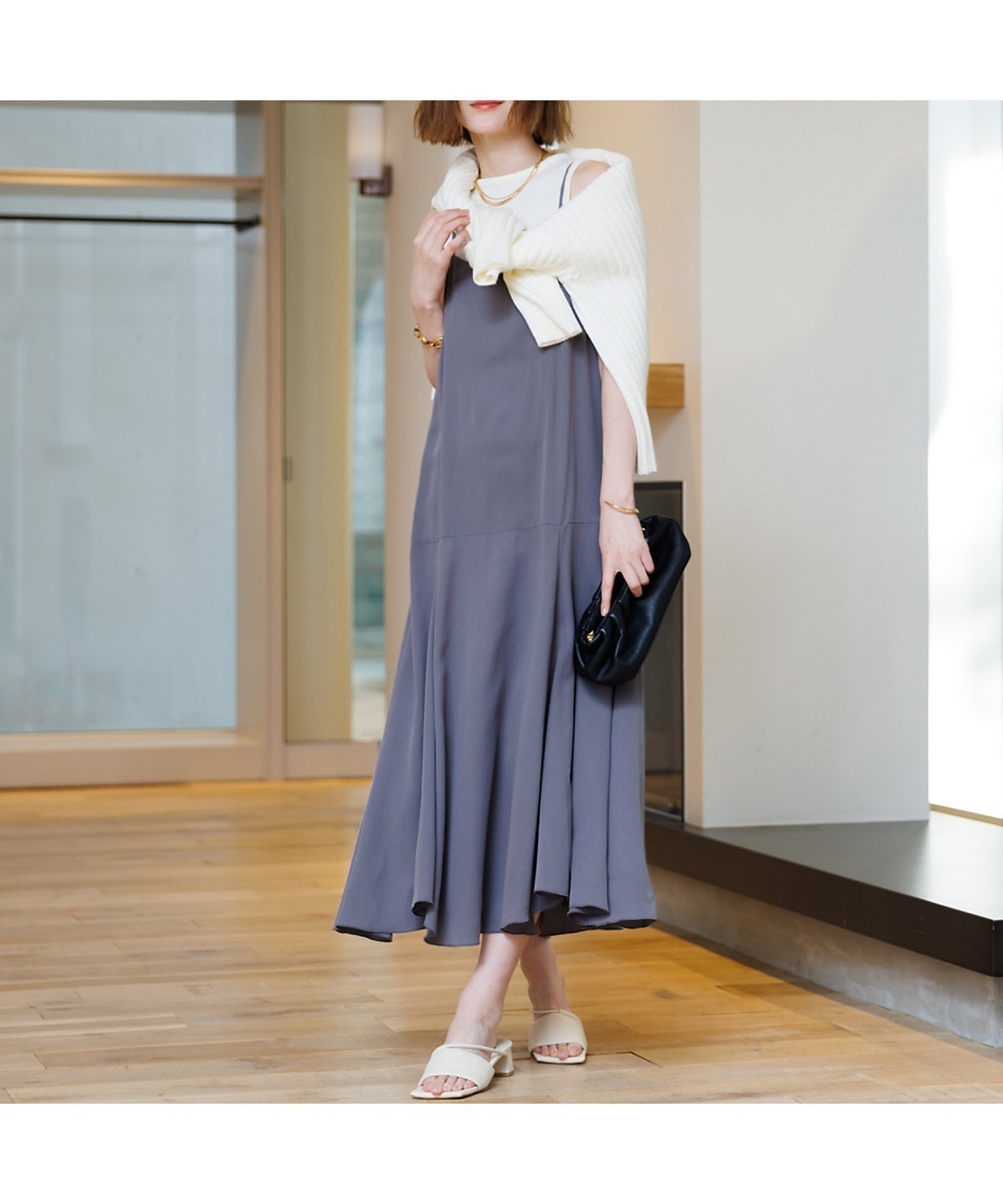 【ルージュヴィフラクレ/Rouge vif la cle】のキュプラキャミフレアワンピース 人気、トレンドファッション・服の通販 founy(ファニー) 　ファッション　Fashion　レディースファッション　Fashion for Women　ワンピース　Dresses　おすすめ　Recommended / Our Picks　とろみ　Fluid, Flowy Fabric　インナー　Innerwear　カットソー　Cut and Sewn Top　キャミワンピース　Cami Dress, Slip Dress　キュプラ　Cupro, Eco Fabric　エレガント 上品　Elegant　 other-1|ID: prp329100004766264 ipo3291000000034509428