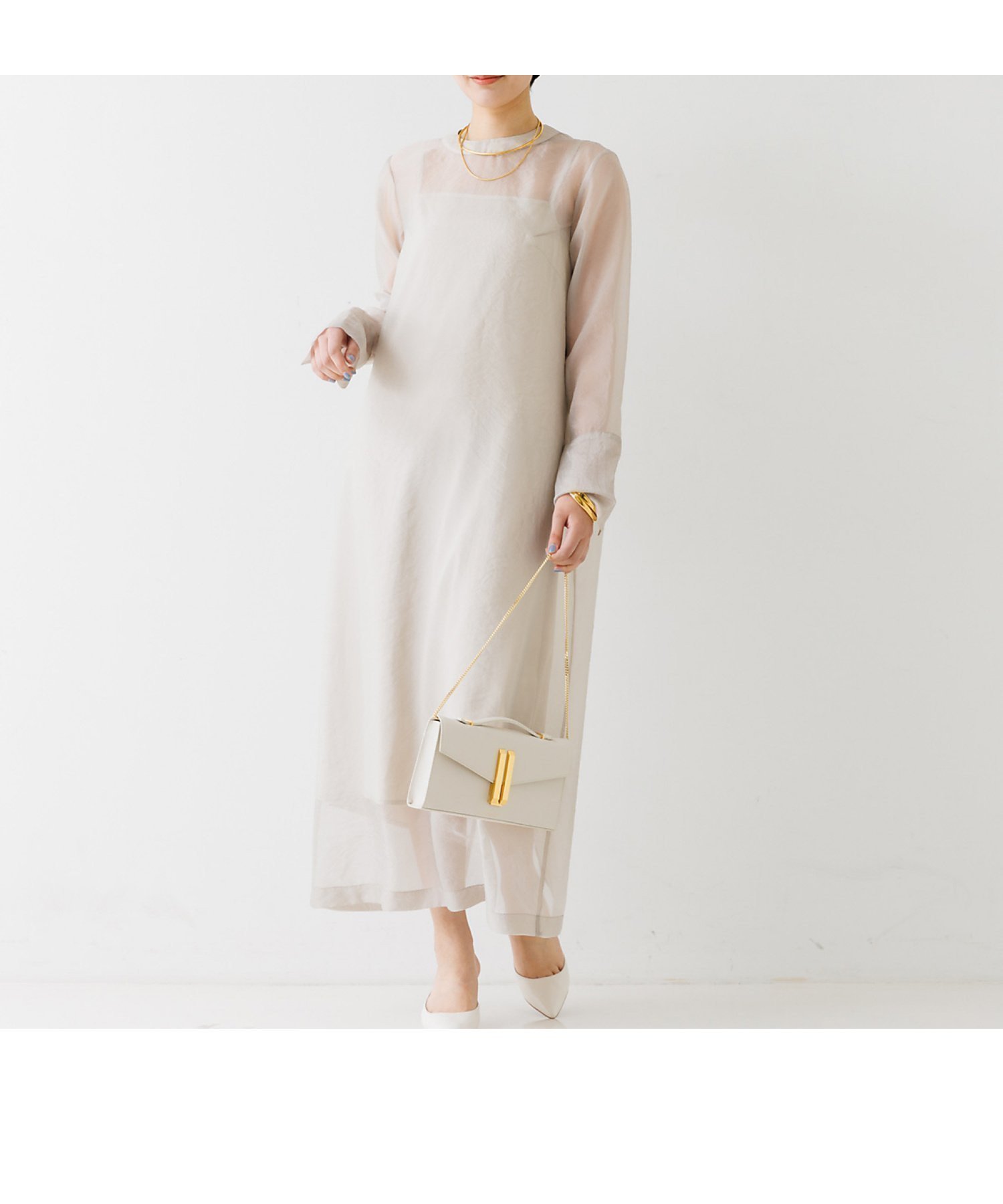 【ルージュヴィフラクレ/Rouge vif la cle】のオーガンジーレイヤードキャミワンピース インテリア・キッズ・メンズ・レディースファッション・服の通販 founy(ファニー) 　ファッション　Fashion　レディースファッション　Fashion for Women　ワンピース　Dresses　キャミソールワンピース　Camisole Dresses　おすすめ　Recommended / Our Picks　インナーキャミ　Inner Camisole　シアー　Sheer, See-Through　ショート　Short, Short Length　シンプル　Simple, Minimal　ジャケット　Jacket, Outerwear　ベージュ|ID: prp329100004766266 ipo3291000000034509446