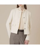 【マッキントッシュ ロンドン/MACKINTOSH LONDON】のベルベットヤーンツイードジャケット 人気、トレンドファッション・服の通販 founy(ファニー) ファッション Fashion レディースファッション Fashion for Women アウター Coat / Outerwear Collection レディースジャケット・軽アウター Jackets エレガント 上品 Elegant コンパクト Compact, Small Size ジャケット Jacket, Outerwear ツイード Twill, Twill Weave バランス Balance, Style Balance フォルム Silhouette, Form ミックス Mix, Mixed Style メタル Metal, Metal Parts 冬 Winter / This Winter 秋 Autumn thumbnail ホワイト|ID: prp329100004766269 ipo3291000000034509459