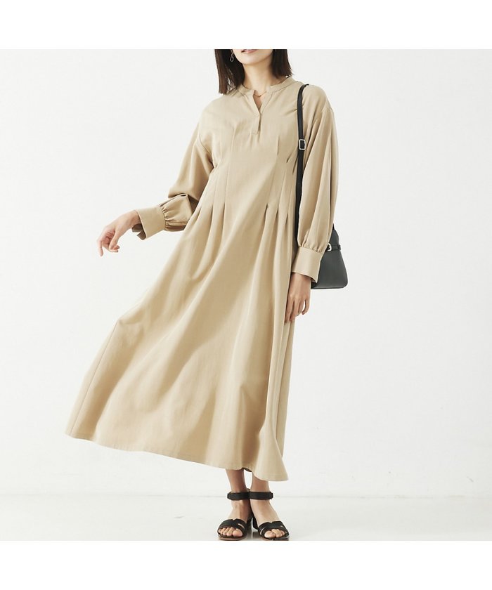 【アバハウスマヴィ/abahouse mavie】の【大人のいちまんワンピ】ウエストタックワンピース インテリア・キッズ・メンズ・レディースファッション・服の通販 founy(ファニー) https://founy.com/ ファッション Fashion レディースファッション Fashion for Women ワンピース Dresses とろみ Fluid, Flowy Fabric エレガント 上品 Elegant シューズ Shoes, Footwear |ID: prp329100004766270 ipo3291000000034509462