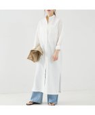 【ルージュヴィフラクレ/Rouge vif la cle】の麻混長袖シャツワンピース ホワイト|ID: prp329100004766283 ipo3291000000034509545