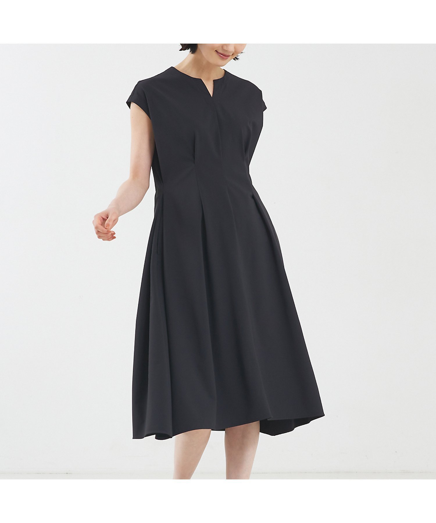 【カリテ/qualite】の2WAYストレッチワンピース インテリア・キッズ・メンズ・レディースファッション・服の通販 founy(ファニー) ファッション Fashion レディースファッション Fashion for Women ワンピース Dresses ストレッチ Stretch, Stretchy Fabric セットアップ Set-Up, Coordinated Outfit フレア Flare, Flared ブルゾン Blouson, Bomber Jacket ポケット Pocket, Pocket Detail エレガント 上品 Elegant 定番 Standard, Basic Item ブラック|ID: prp329100004766285 ipo3291000000034509551