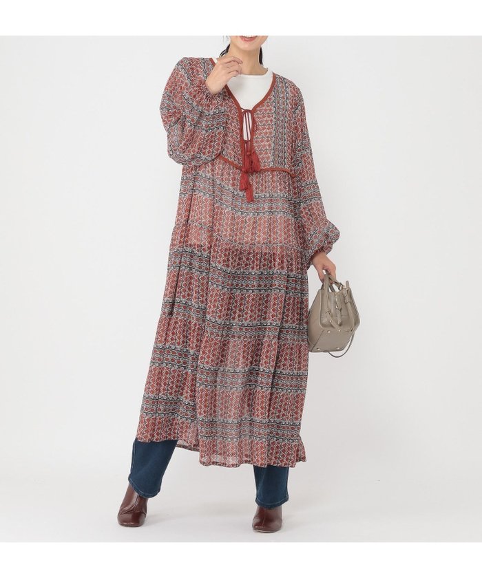 【スタディオ クリップ/studio CLIP】の《ウタオ》エスニック柄ティアードワンピース インテリア・キッズ・メンズ・レディースファッション・服の通販 founy(ファニー) https://founy.com/ ファッション Fashion レディースファッション Fashion for Women ワンピース Dresses おすすめ Recommended / Our Picks インナー Innerwear エスニック Ethnic Style ギャザー Gathered, Ruffled サンダル Sandals, Summer Shoes ショート Short, Short Length ティアード Tiered, Tiered Style ティアードワンピース Tiered Dress, Flared Dress 夏 Summer 秋 Autumn 長袖 Long Sleeve, Full Sleeve |ID: prp329100004766312 ipo3291000000034509740