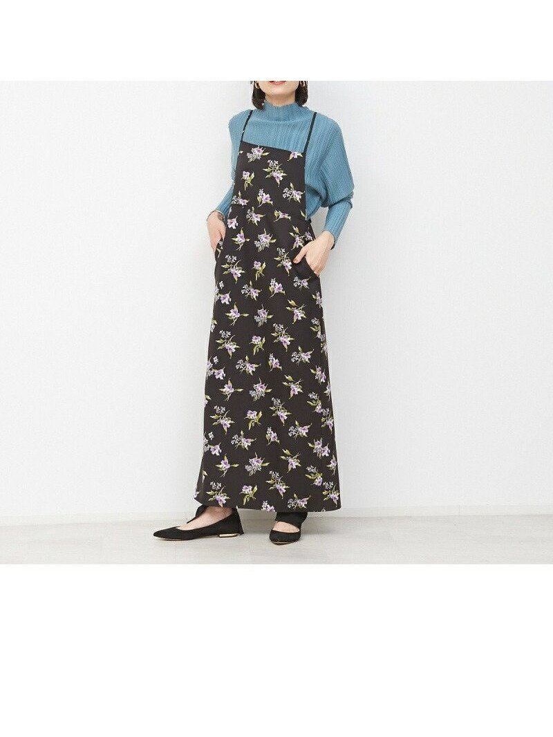 【ルージュヴィフラクレ/Rouge vif la cle】のフラワープリントワンピース 人気、トレンドファッション・服の通販 founy(ファニー) 　ファッション　Fashion　レディースファッション　Fashion for Women　ワンピース　Dresses　おすすめ　Recommended / Our Picks　タートル　Turtleneck, Turtle Collar　プリント　Print, Printed Pattern　マキシ　Maxi, Full Length　リブニット　Rib Knit, Ribbed Knit　レギンス　Leggings, Stretch Pants　冬　Winter / This Winter　 other-1|ID: prp329100004766319 ipo3291000000034509787