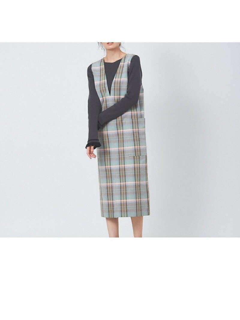 【カリテ/qualite】のブライトチェックワンピース 人気、トレンドファッション・服の通販 founy(ファニー) 　ファッション　Fashion　レディースファッション　Fashion for Women　ワンピース　Dresses　おすすめ　Recommended / Our Picks　インナー　Innerwear　シンプル　Simple, Minimal　ジャケット　Jacket, Outerwear　チェック　Check, Plaid, Tartan　ブライト　Bright, Shiny　ポケット　Pocket, Pocket Detail　エレガント 上品　Elegant　春　Spring　 other-1|ID: prp329100004766320 ipo3291000000034509798