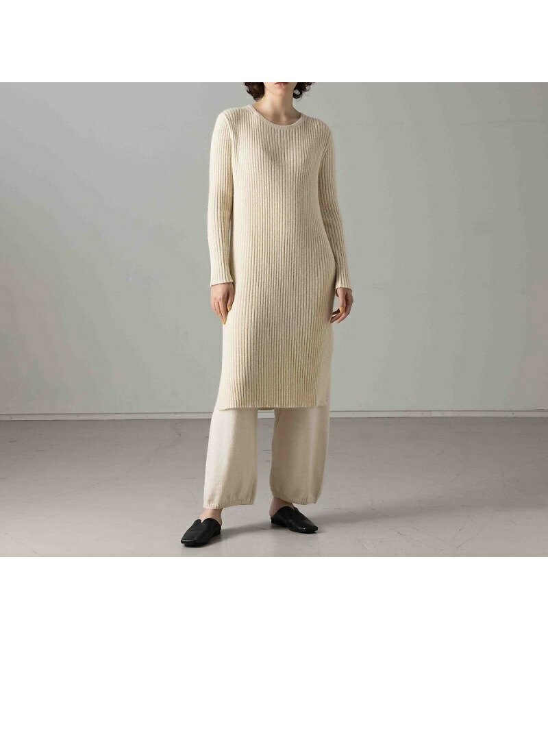 【コレックス/collex】のナチュラルファインヤーンニットワンピース インテリア・キッズ・メンズ・レディースファッション・服の通販 founy(ファニー) 　ファッション　Fashion　レディースファッション　Fashion for Women　ワンピース　Dresses　ニットワンピース　Knit Dresses　サテン　Satin, Glossy Fabric　タイツ　Tights, Legwear　トレンド　Trend, Trending Now　なめらか　Smooth, Silky Texture　リラックス　Relax, Relaxed Fit　ロング　Long, Long-Length　オフホワイト|ID: prp329100004766325 ipo3291000000034509823