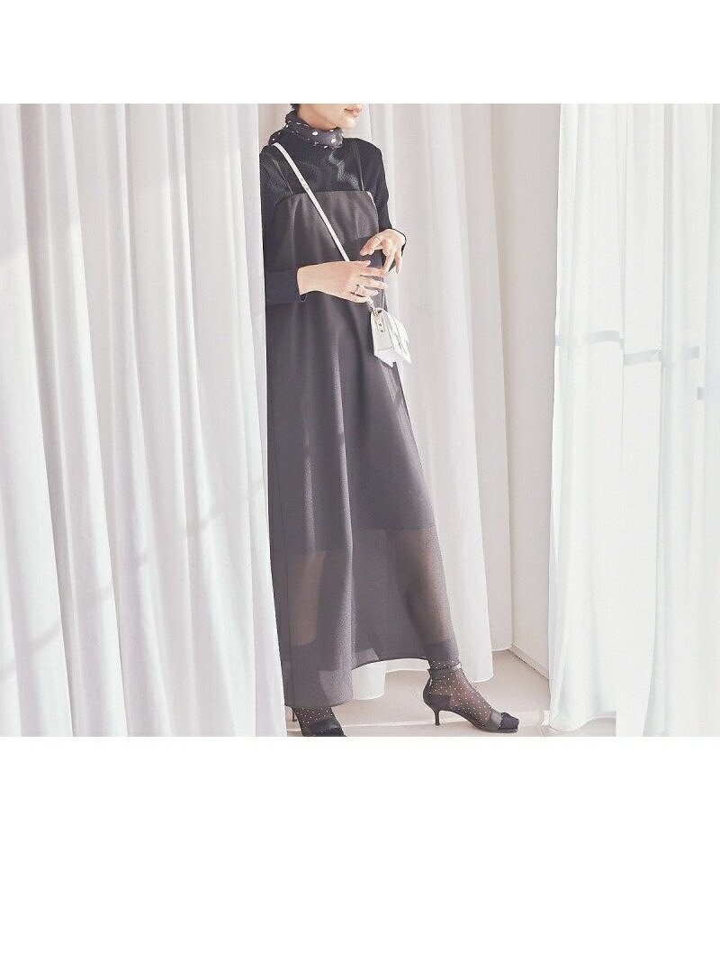 【ルージュヴィフラクレ/Rouge vif la cle】の【BELLE ROBE】シアーリボンワンピース 人気、トレンドファッション・服の通販 founy(ファニー) 　ファッション　Fashion　レディースファッション　Fashion for Women　ワンピース　Dresses　おすすめ　Recommended / Our Picks　カットソー　Cut and Sewn Top　シアー　Sheer, See-Through　ショール　Shawl, Wrap　ジャケット　Jacket, Outerwear　ストレート　Straight, Straight Cut　ドレス　Dress, One-Piece　フィット　Fit, Slim Fit　フォーマル　Formal, Dressy　マキシ　Maxi, Full Length　ループ　Loop, Loop Knit　結婚式　Wedding　 other-1|ID: prp329100004766327 ipo3291000000034509836