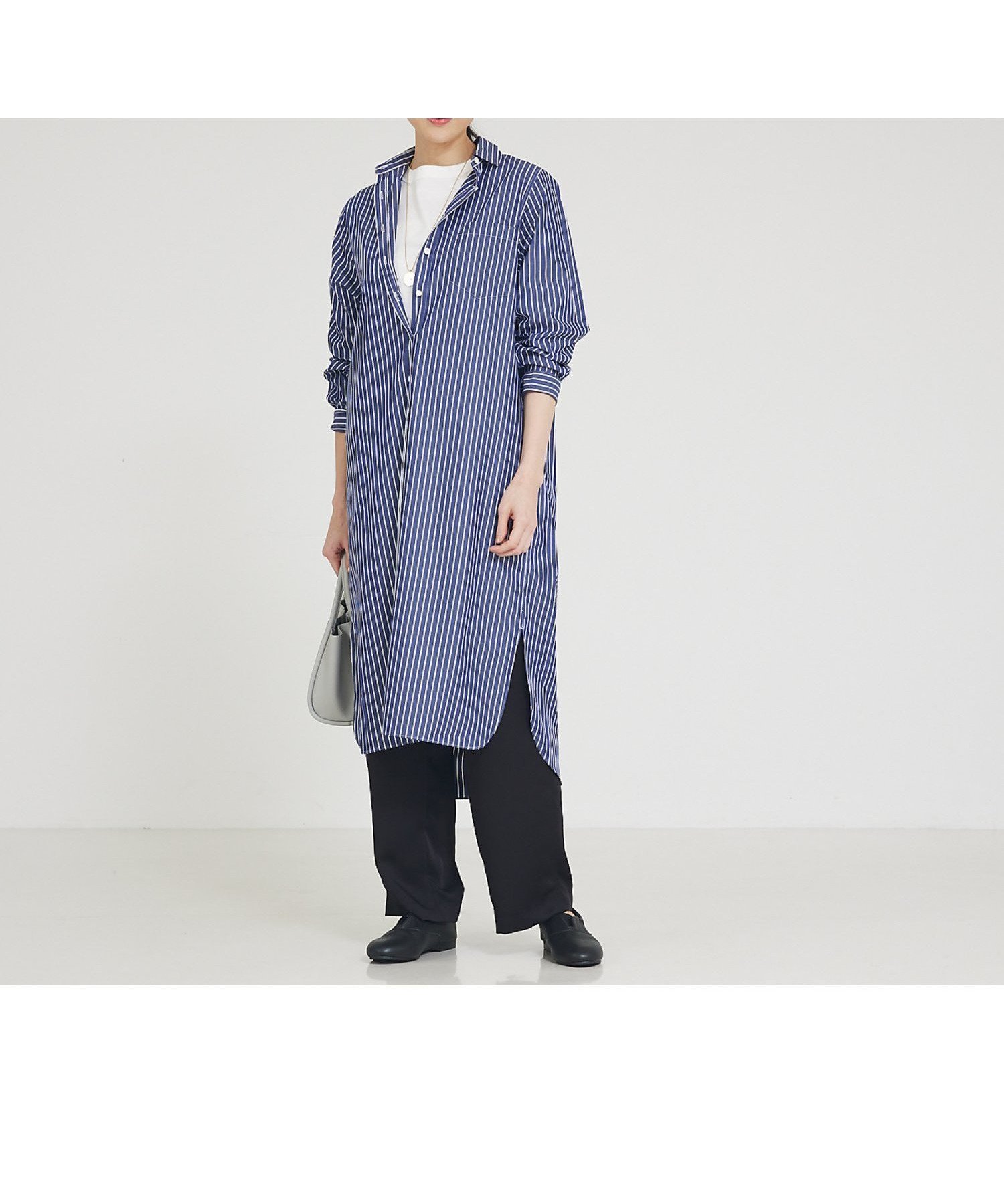 【コレックス/collex】の【Alltid】スーピマコットンシャツワンピース インテリア・キッズ・メンズ・レディースファッション・服の通販 founy(ファニー) 　ファッション　Fashion　レディースファッション　Fashion for Women　ワンピース　Dresses　シャツワンピース / 1枚で着映えコーデ　Shirt Dresses　クール　Cool, Chic　コンパクト　Compact, Small Size　スウェット / スエット　Sweatshirt, Sweatwear　スタイリッシュ　Stylish, Fashionable　ストライプ　Stripe, Striped Pattern　トレンド　Trend, Trending Now　ベーシック　Basic, Essential　おすすめ　Recommended / Our Picks　ネイビー|ID: prp329100004766332 ipo3291000000034509875