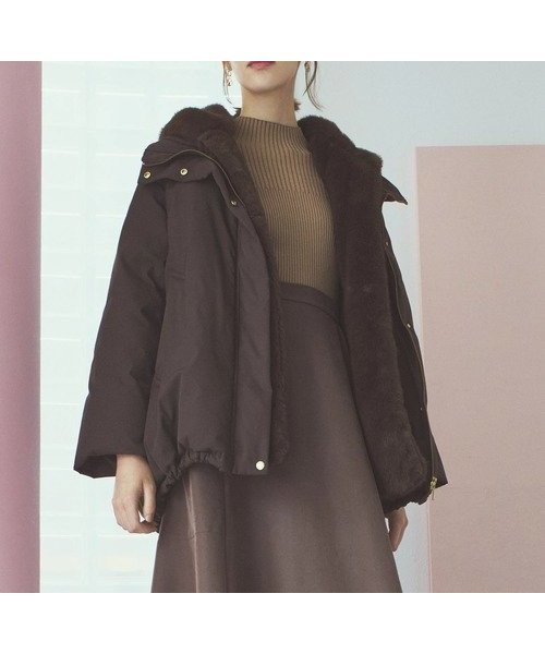 【ストロベリーフィールズ/STRAWBERRY FIELDS】の2wayファーフード中綿アウター インテリア・キッズ・メンズ・レディースファッション・服の通販 founy(ファニー) 　ファッション　Fashion　レディースファッション　Fashion for Women　アウター　Coat / Outerwear Collection　ブラウン|ID: prp329100004766345 ipo3291000000034510143