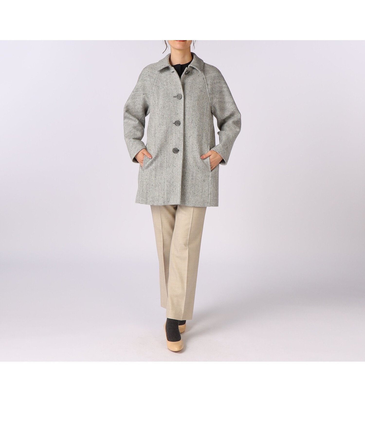 【スキャパ/SCAPA】のアロータツィードコート インテリア・キッズ・メンズ・レディースファッション・服の通販 founy(ファニー) 　ファッション　Fashion　レディースファッション　Fashion for Women　アウター　Coat / Outerwear Collection　コート・ロングコート・ピーコート　Long Coats, Peacoats & More　クラシック　Classic, Timeless Style　フロント　Front, Front Design　モダン　Modern, Contemporary　グレー|ID: prp329100004766431 ipo3291000000034512044