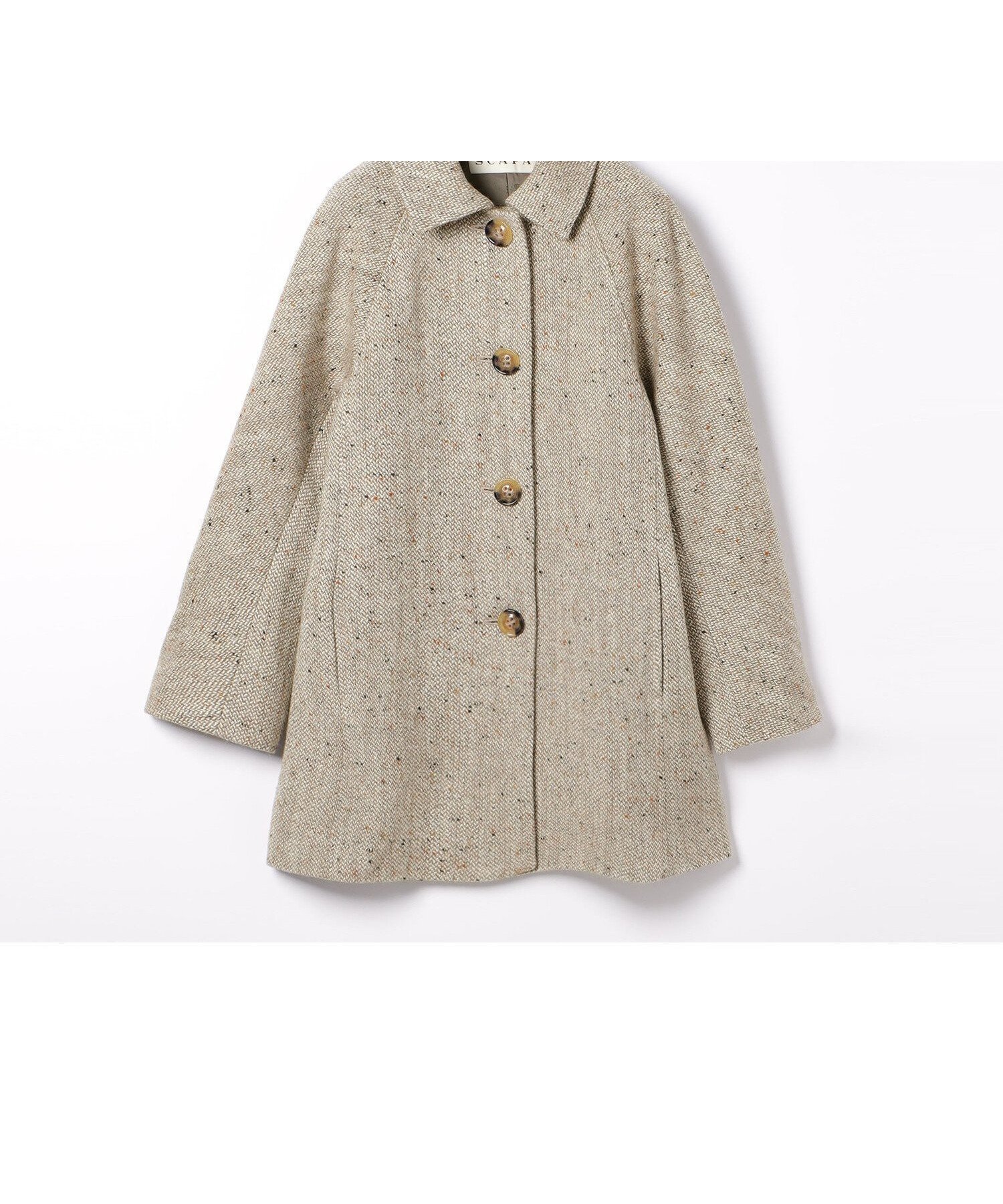 【スキャパ/SCAPA】のアロータツィードコート インテリア・キッズ・メンズ・レディースファッション・服の通販 founy(ファニー) 　ファッション　Fashion　レディースファッション　Fashion for Women　アウター　Coat / Outerwear Collection　コート・ロングコート・ピーコート　Long Coats, Peacoats & More　クラシック　Classic, Timeless Style　フロント　Front, Front Design　モダン　Modern, Contemporary　ブラウン|ID: prp329100004766431 ipo3291000000034512045