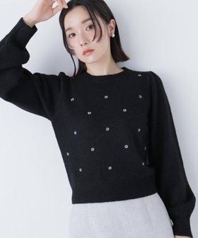 【ナチュラル ビューティー ベーシック/NATURAL BEAUTY BASIC】のフラワー刺繍ニット 人気、トレンドファッション・服の通販 founy(ファニー) ファッション Fashion レディースファッション Fashion for Women トップス・カットソー Cut & Sew Tops ニット Knit Tops & Sweaters おすすめ Recommended / Our Picks ギャザー Gathered, Ruffled デニム Denim, Jeans Material フラワー Flower, Floral |ID:prp329100004766453