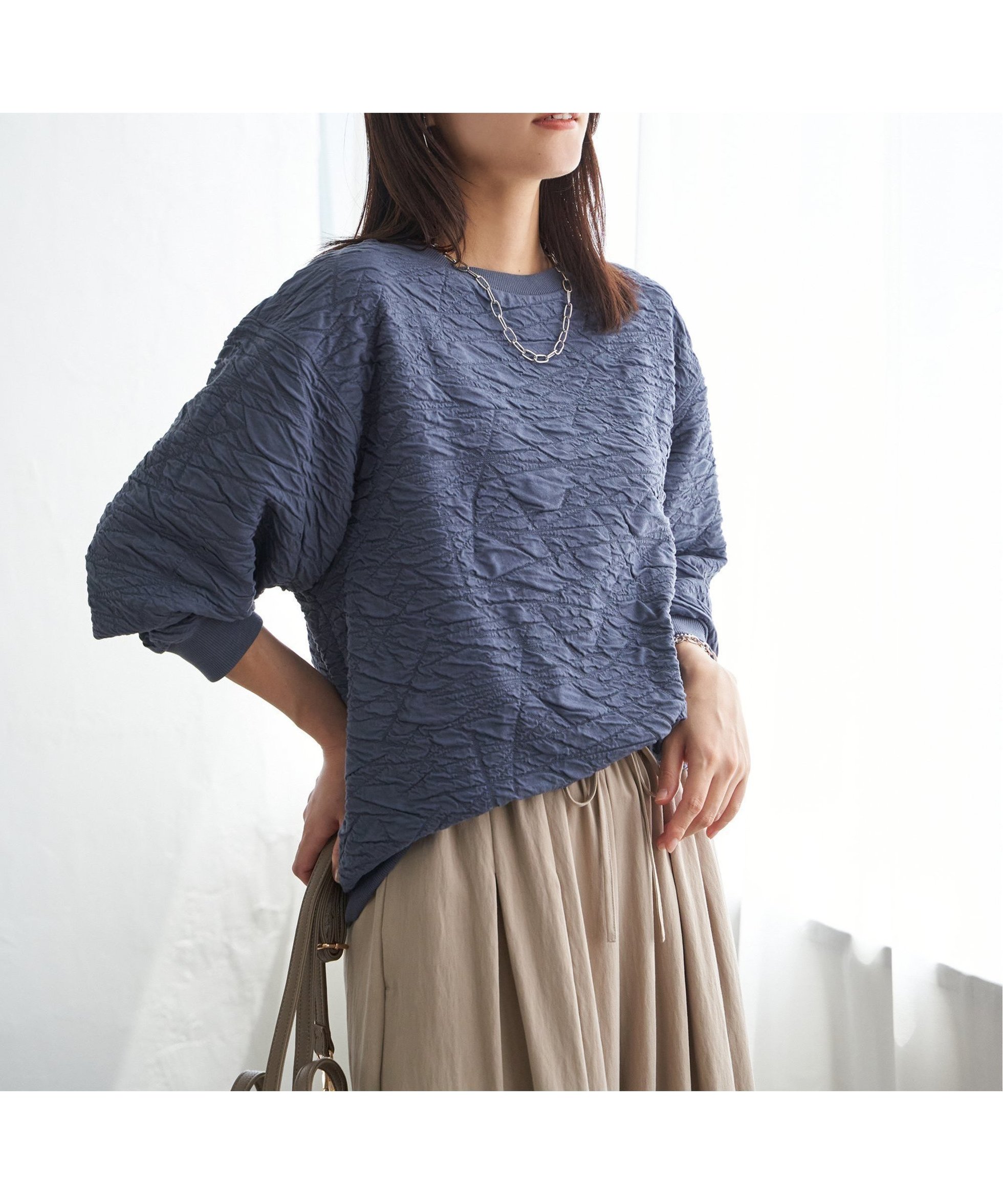 【イッカ/ikka】のフクレジャカードプルオーバー インテリア・キッズ・メンズ・レディースファッション・服の通販 founy(ファニー) ファッション Fashion レディースファッション Fashion for Women トップス・カットソー Cut & Sew Tops カジュアルプルオーバー・ニットトップス Pullovers & Knit Tops / Casual Pullovers シンプル Simple, Minimal トレンド Trend, Trending Now トレーナー Sweatshirt, Trainer スティールブルー|ID: prp329100004766471 ipo3291000000034583455